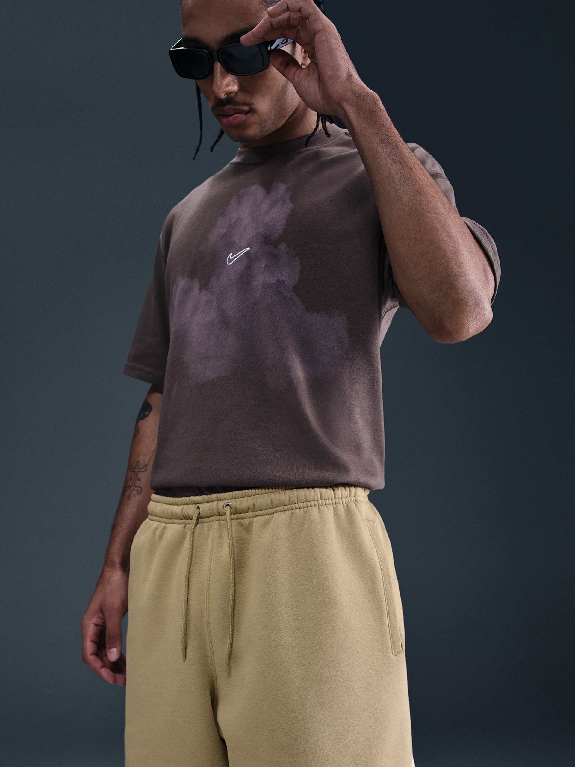 Nike Club Fleece Beige Shorts For Men