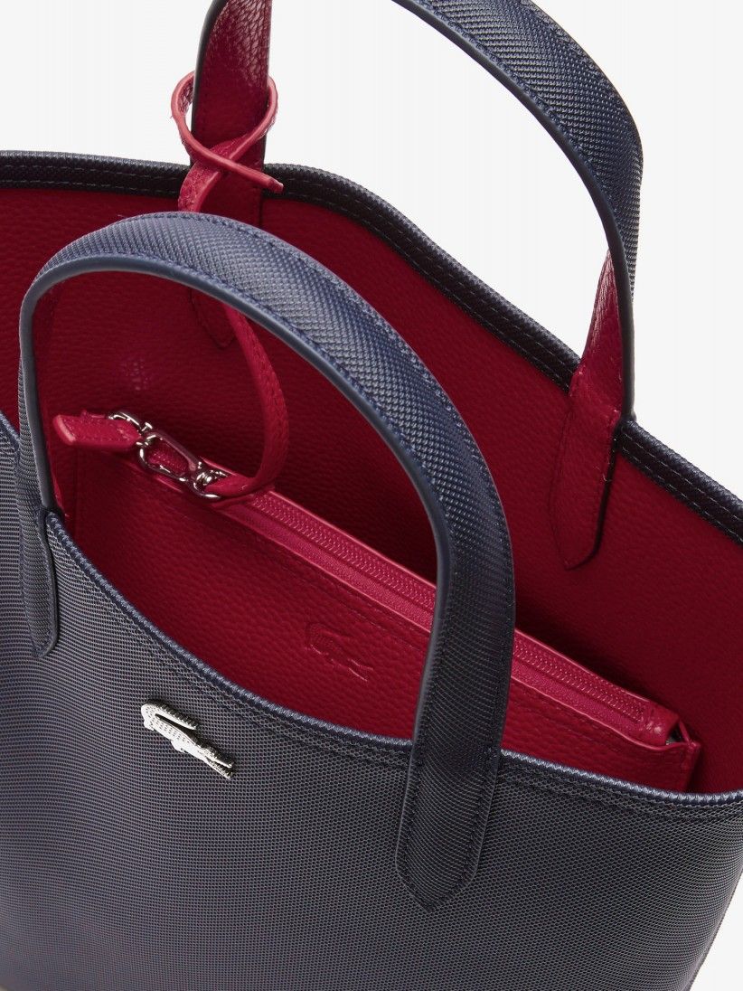 Mala Grande Lacoste Vertical Anna Azul Marinho Reversvel com Bolsa
