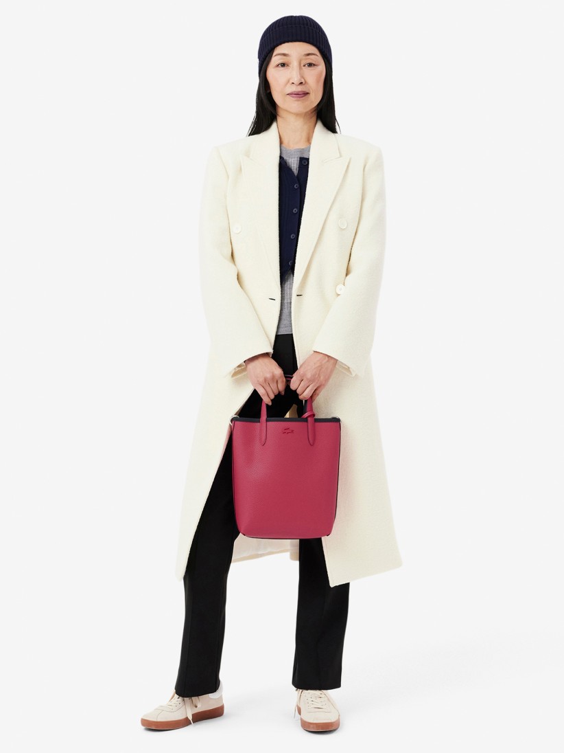 Mala Grande Lacoste Vertical Anna Azul Marinho Reversvel com Bolsa