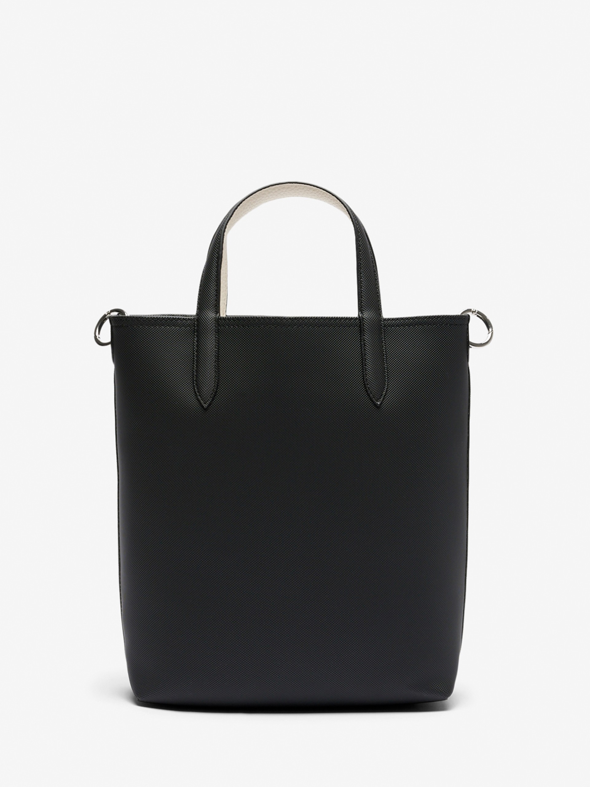 Bolso Tote Lacoste Vertical Anna Negro Reversible con Bolso Clutch