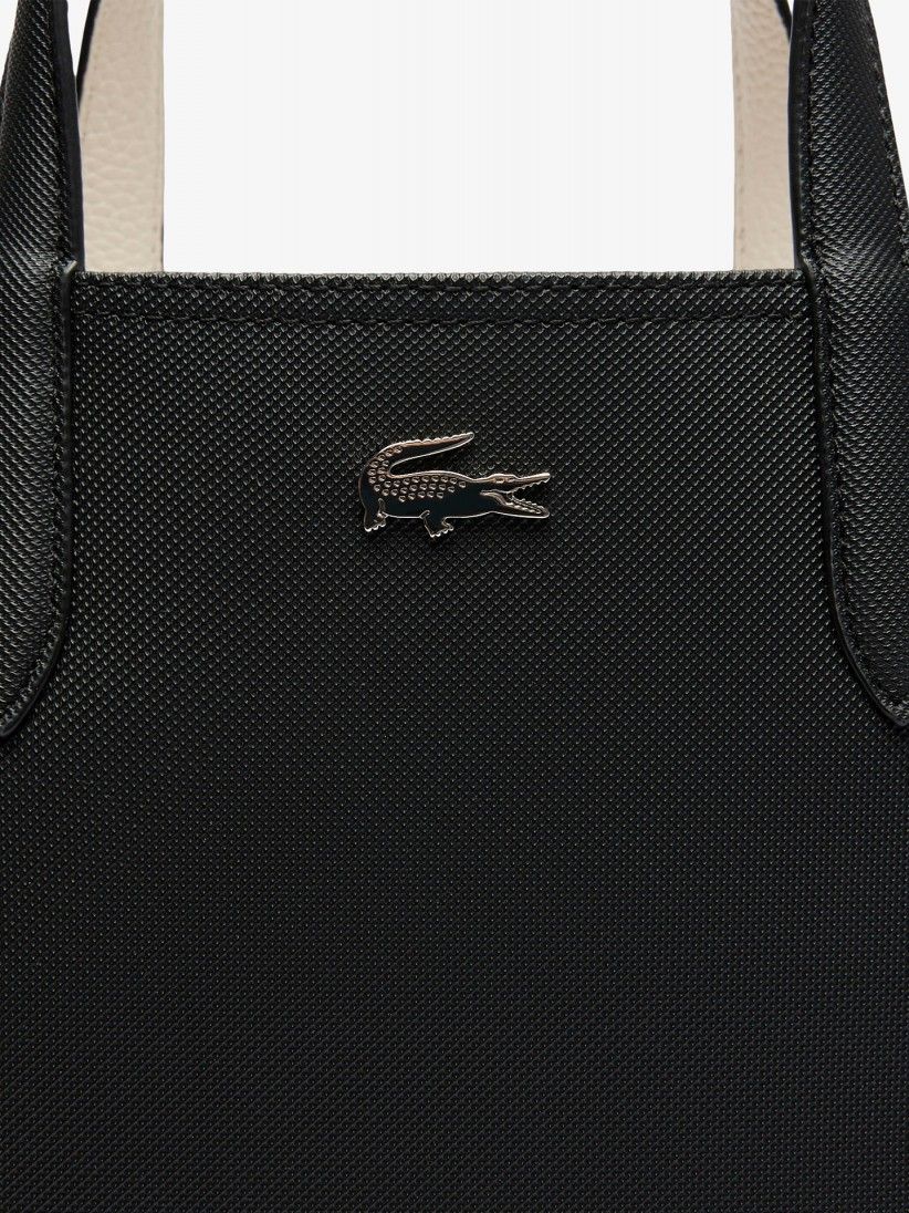 Mala Grande Lacoste Vertical Anna Preta Reversvel com Bolsa