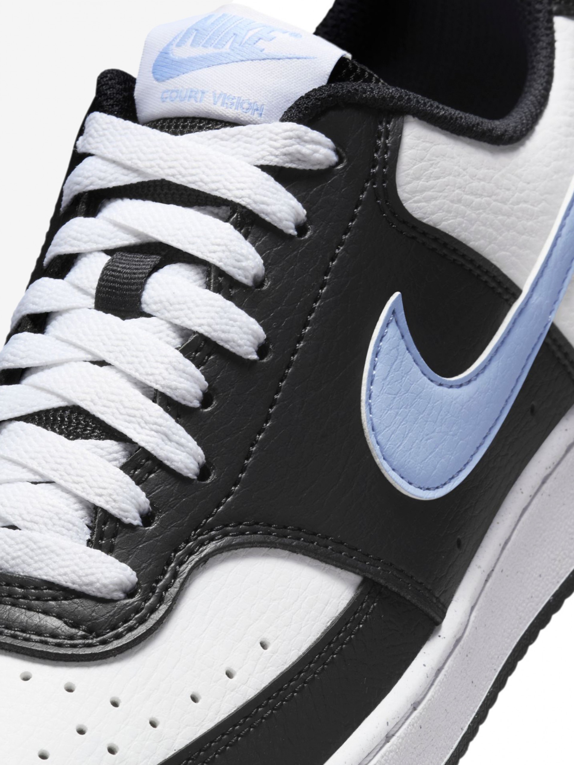 Sapatilhas Nike Court Vision Low Next Nature Pretas e Azuis Para Mulher