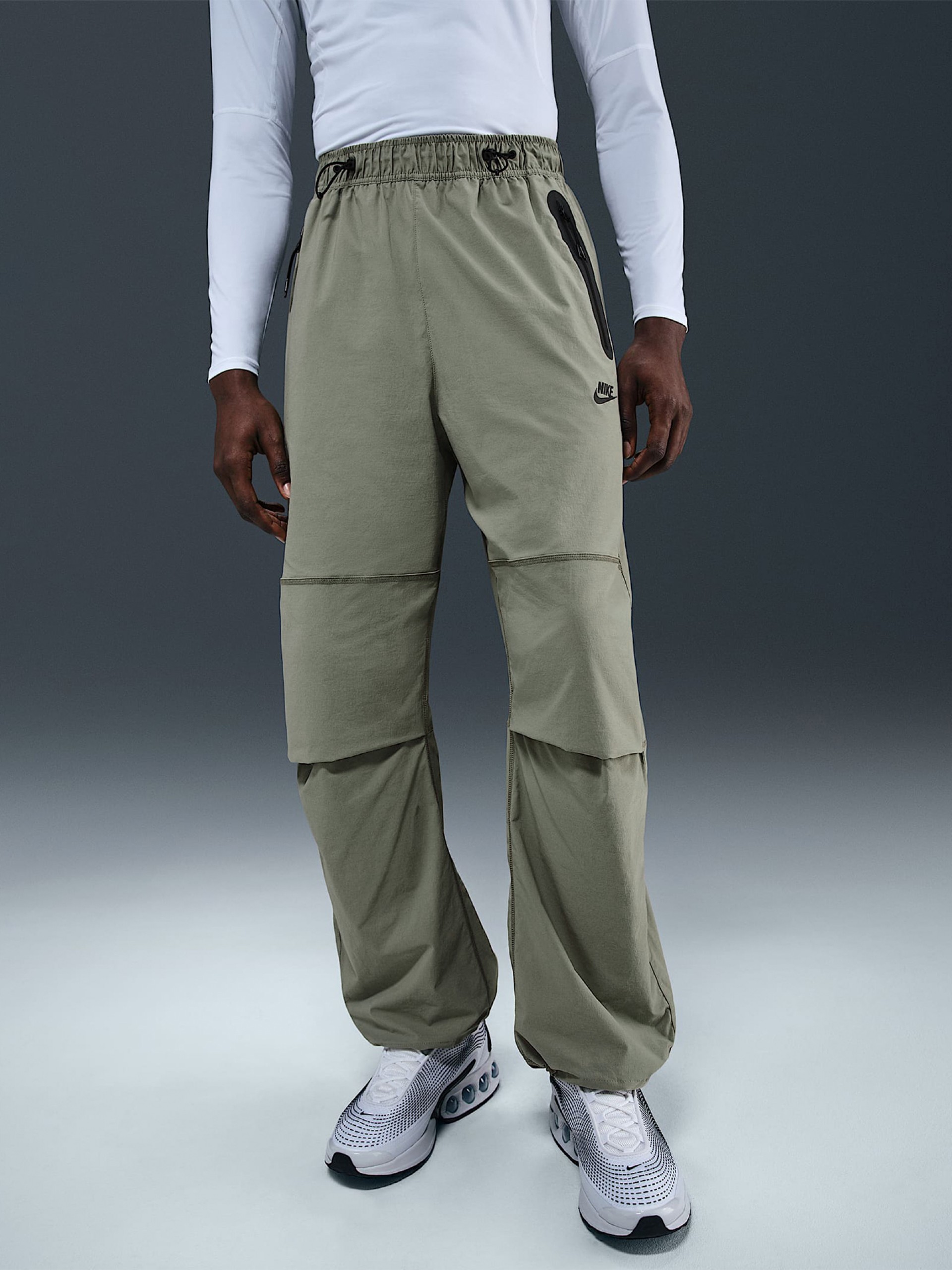 Nike Tech Woven Oversized Khaki Trousers For Men