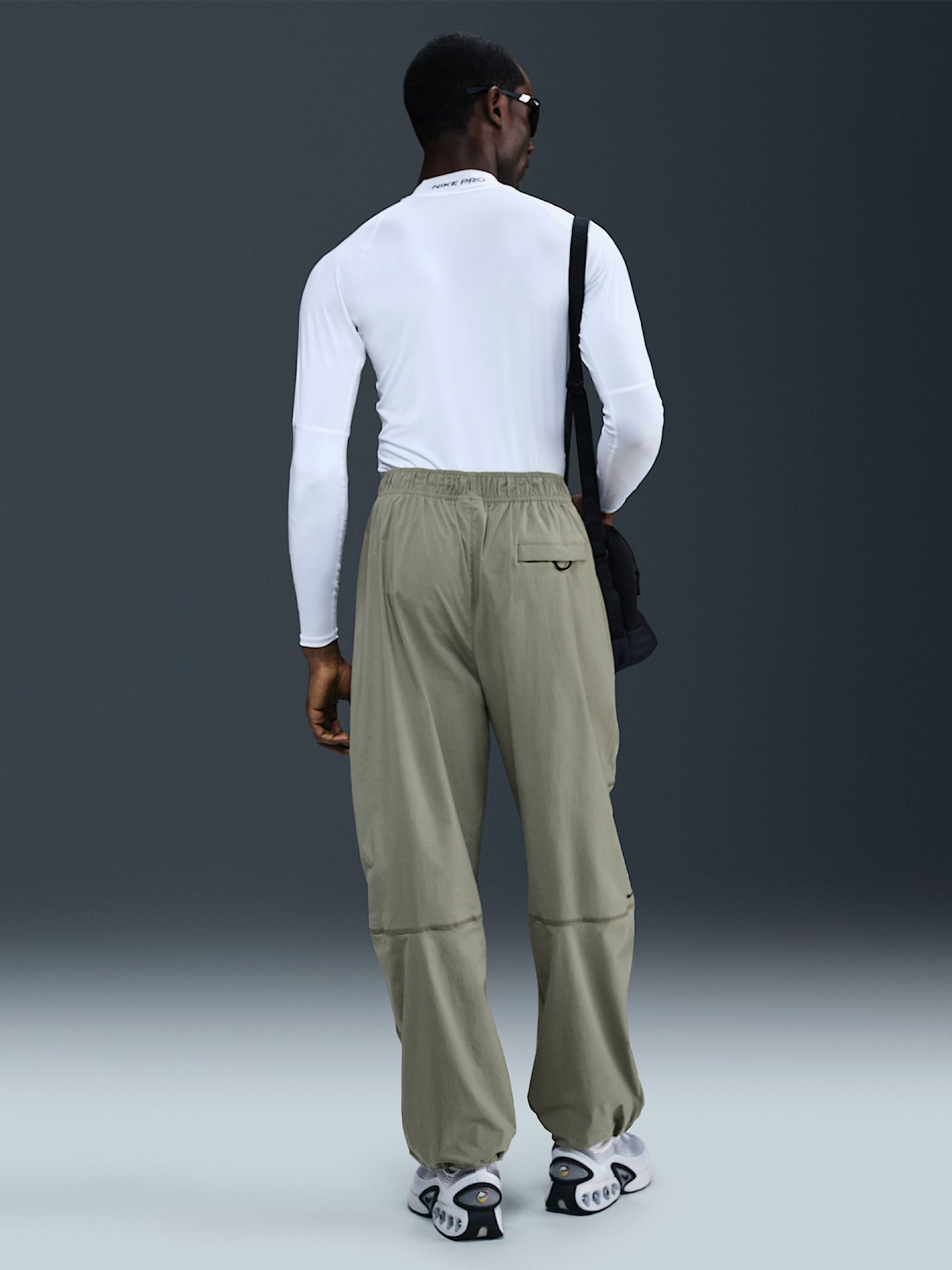 Nike Tech Woven Oversized Khaki Trousers For Men