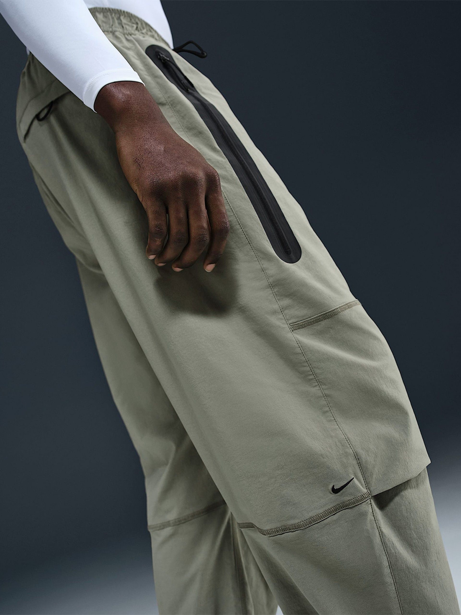 Nike Tech Woven Oversized Khaki Trousers For Men