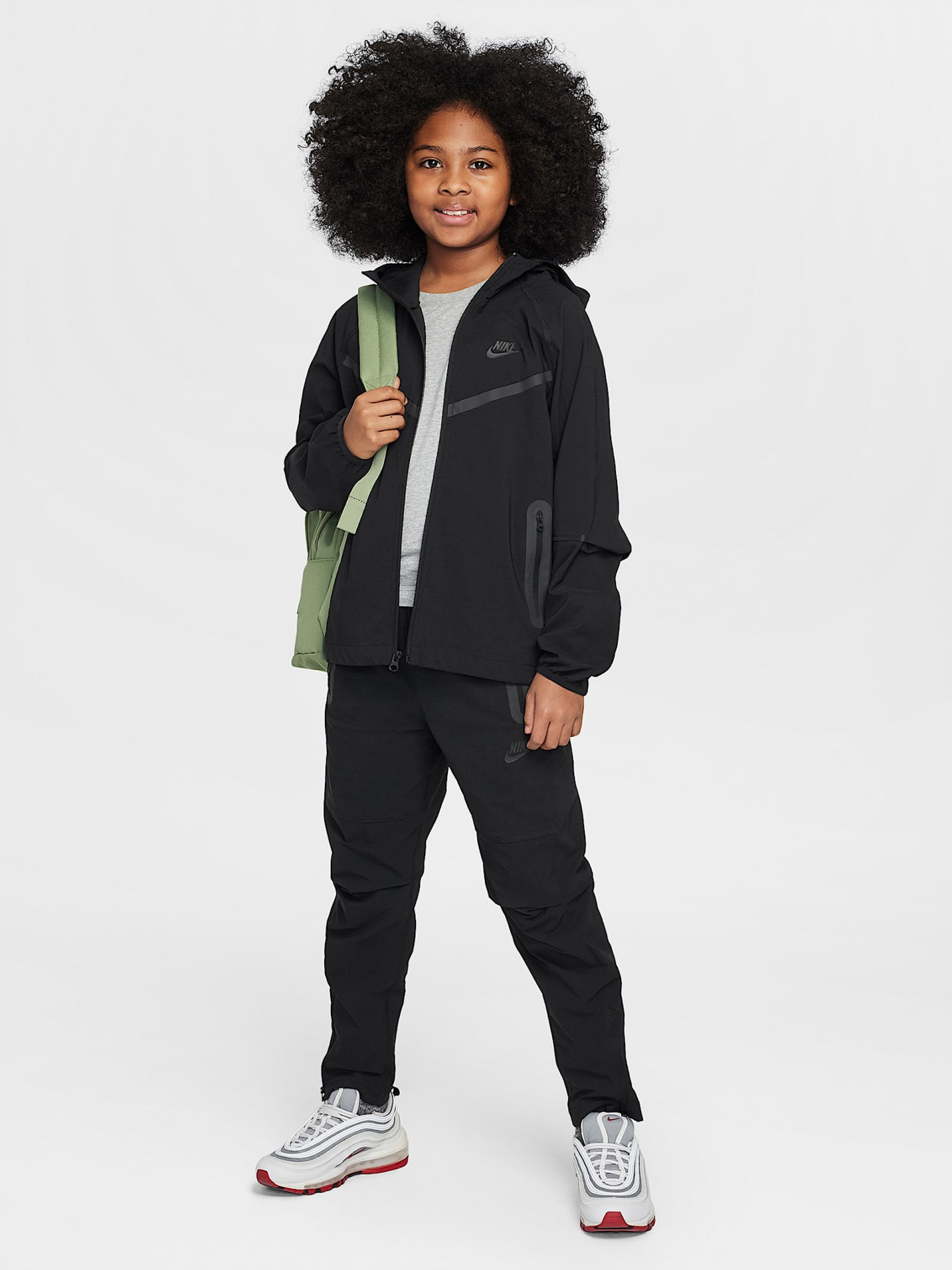 Chaqueta con Capucha Nike Tech Júnior Negra