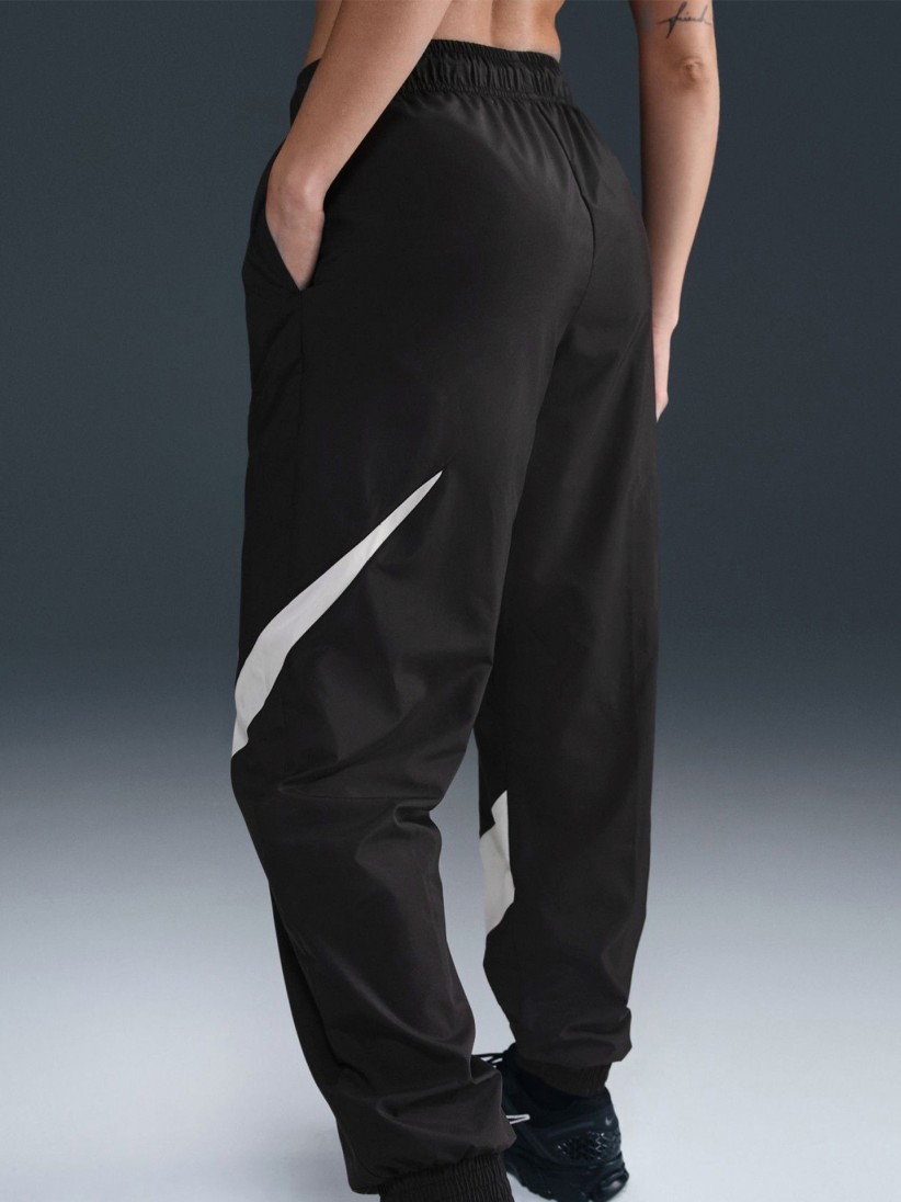 Nike Sportswear Classic Woven UV Protection Mid-Rise Black Trousers For Women