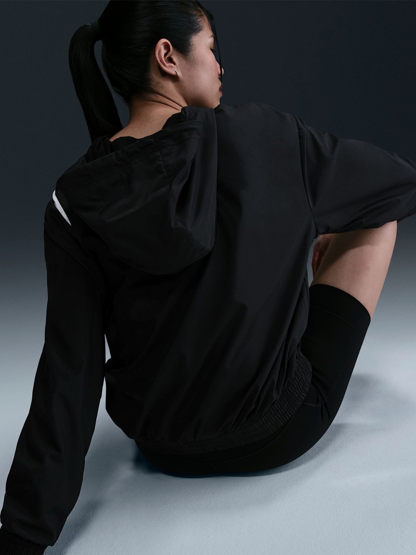 Casaco com Capuz Nike Sportswear Classic Loose Proteo UV Preto Para Mulher