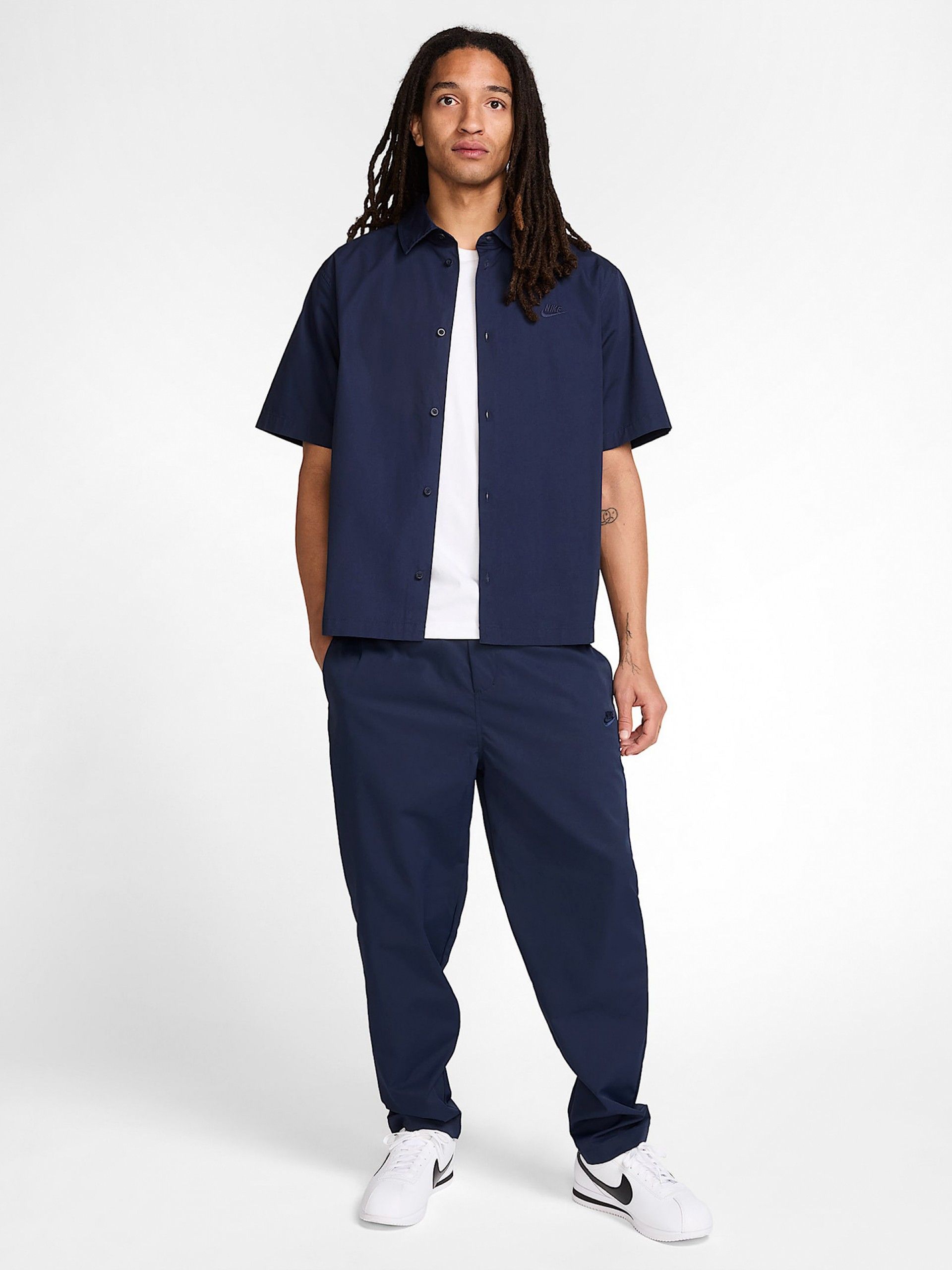 Nike Club Woven Tapered Blue Trousers For Men