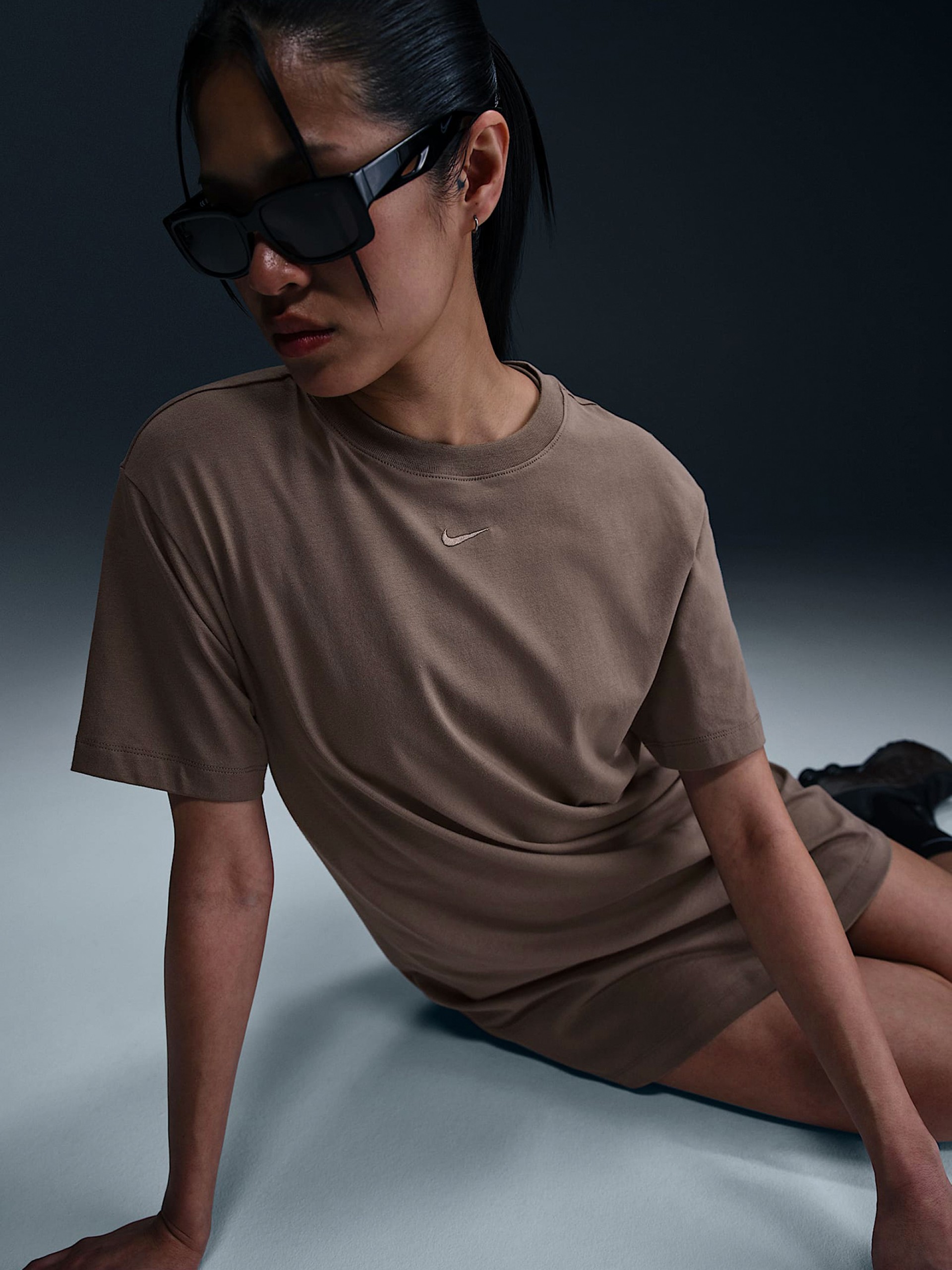 Vestido Nike Sportswear Chill Knit Castanho Para Mulher