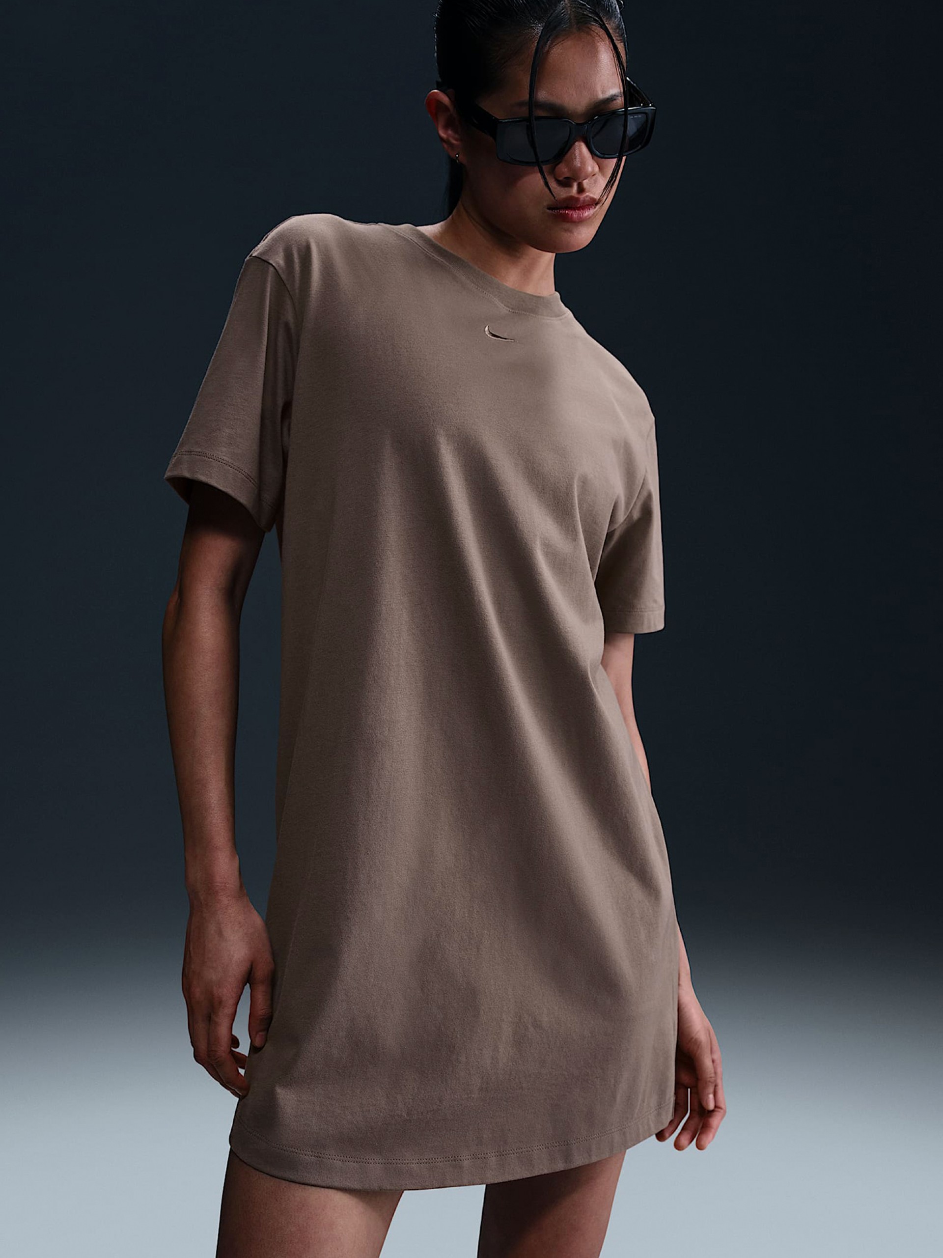 Vestido Nike Sportswear Chill Knit Castanho Para Mulher