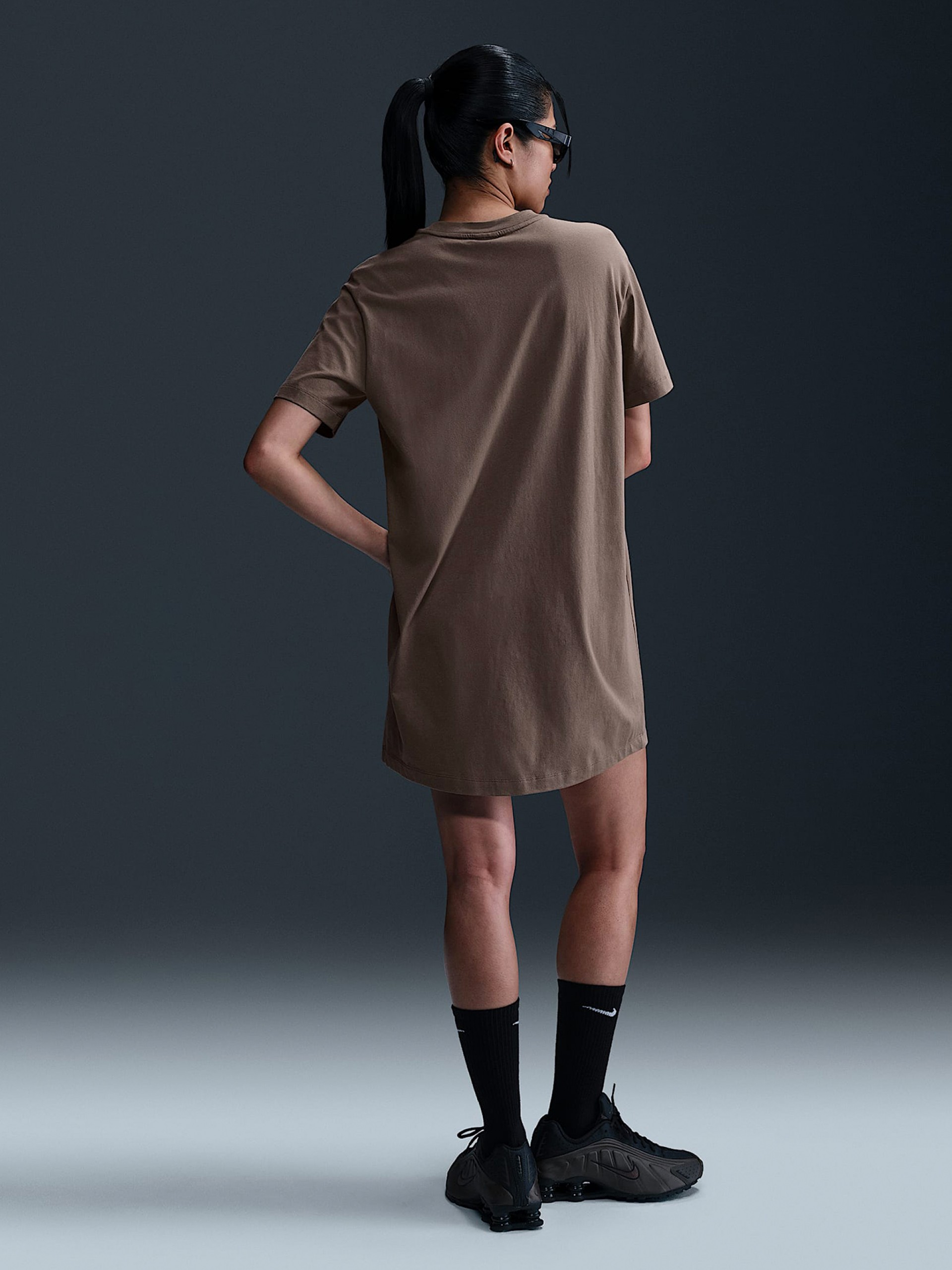 Vestido Nike Sportswear Chill Knit Castanho Para Mulher