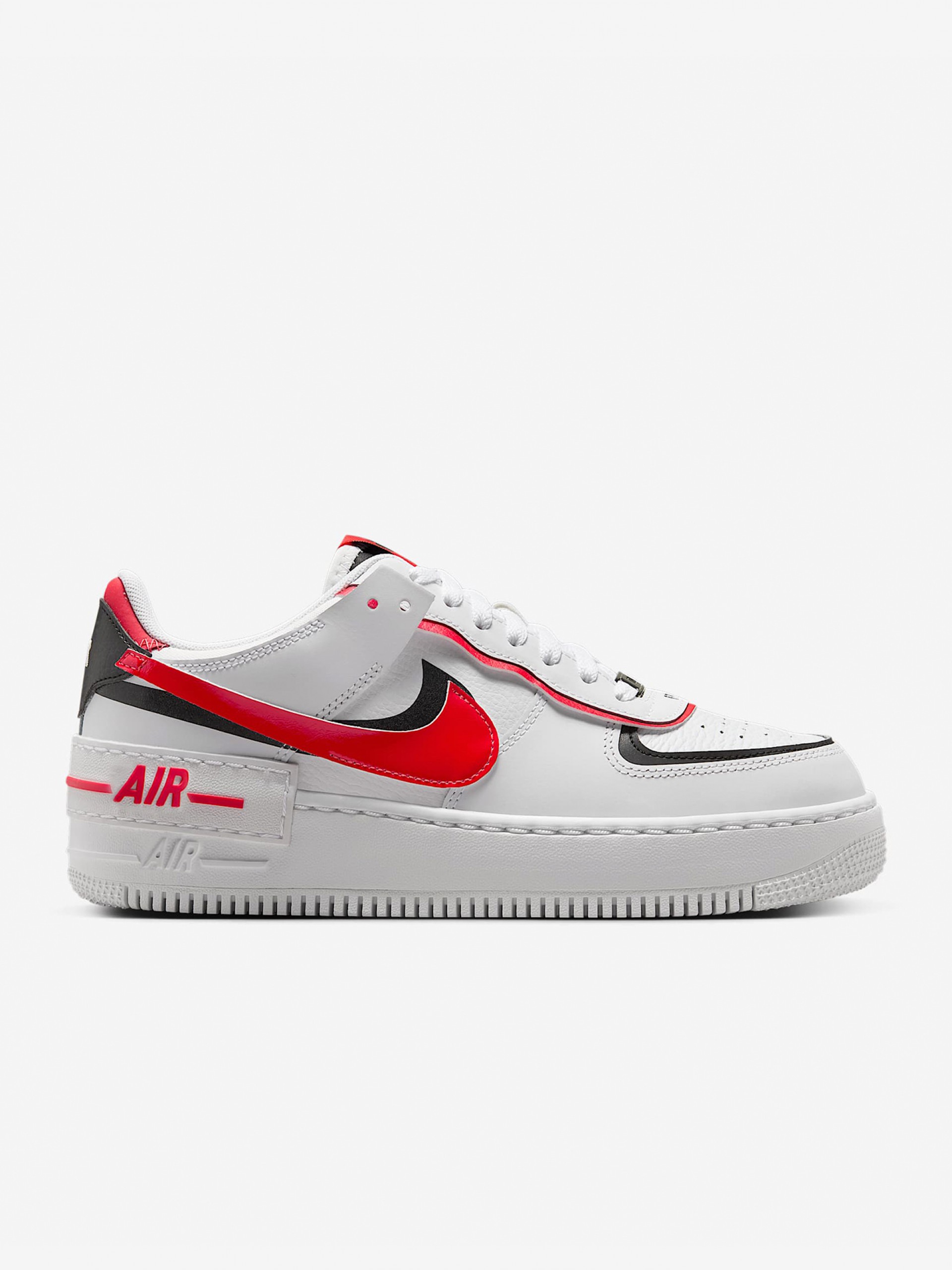 Sapatilhas Nike Air Force 1 Shadow Brancas e Vermelhas Para Mulher