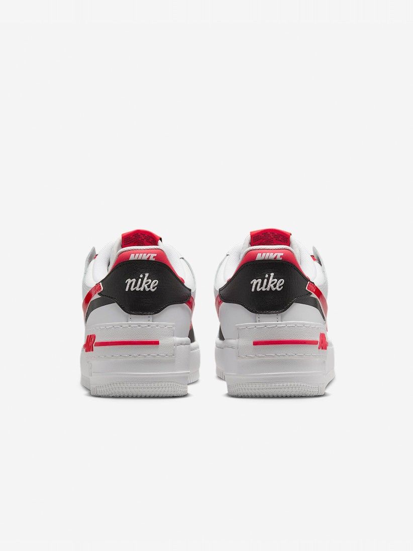 Sapatilhas Nike Air Force 1 Shadow Brancas e Vermelhas Para Mulher