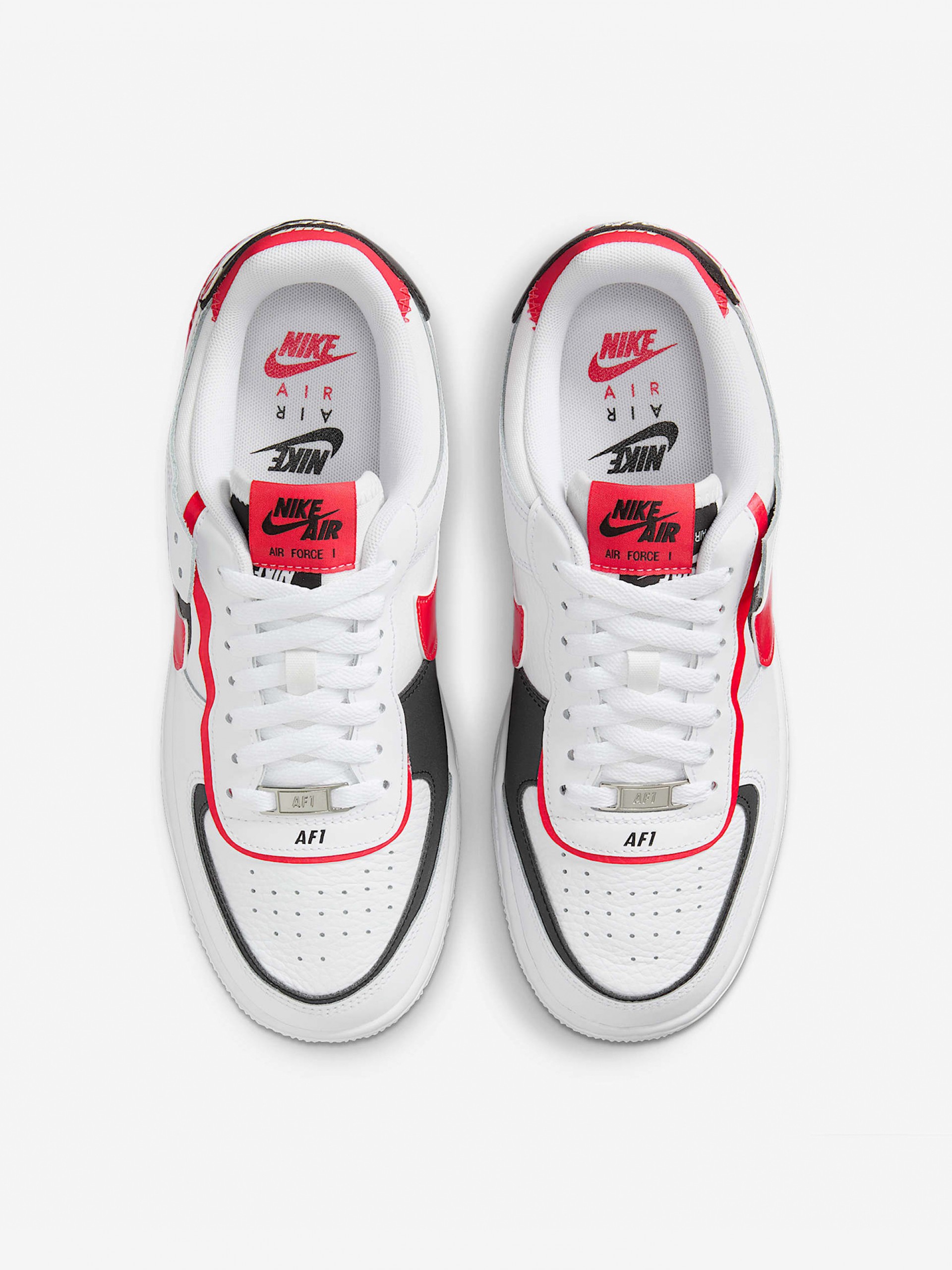 Sapatilhas Nike Air Force 1 Shadow Brancas e Vermelhas Para Mulher