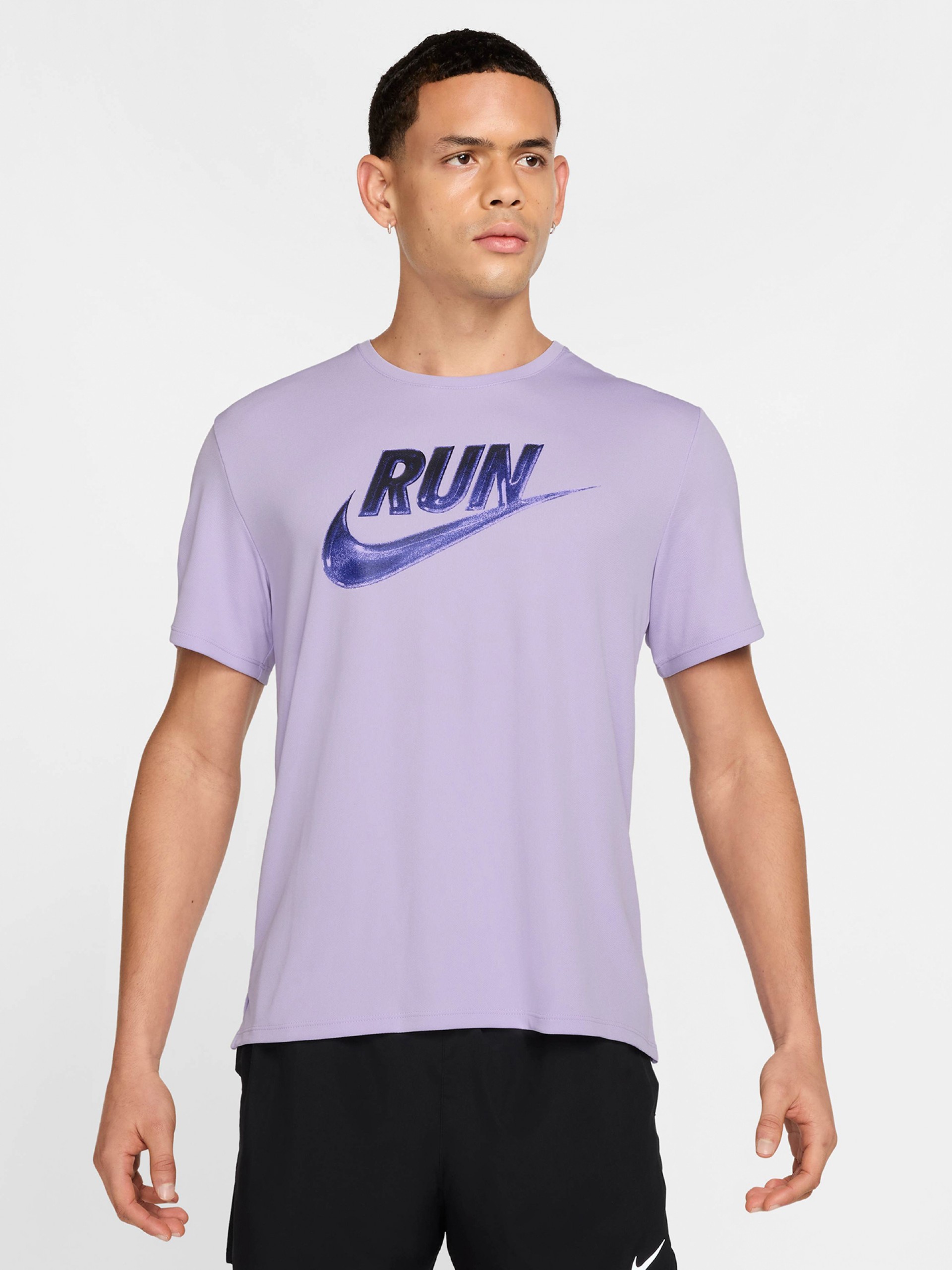 T-shirt de Running Nike Run Energy Miler Dri-FIT Lilás Para Homem