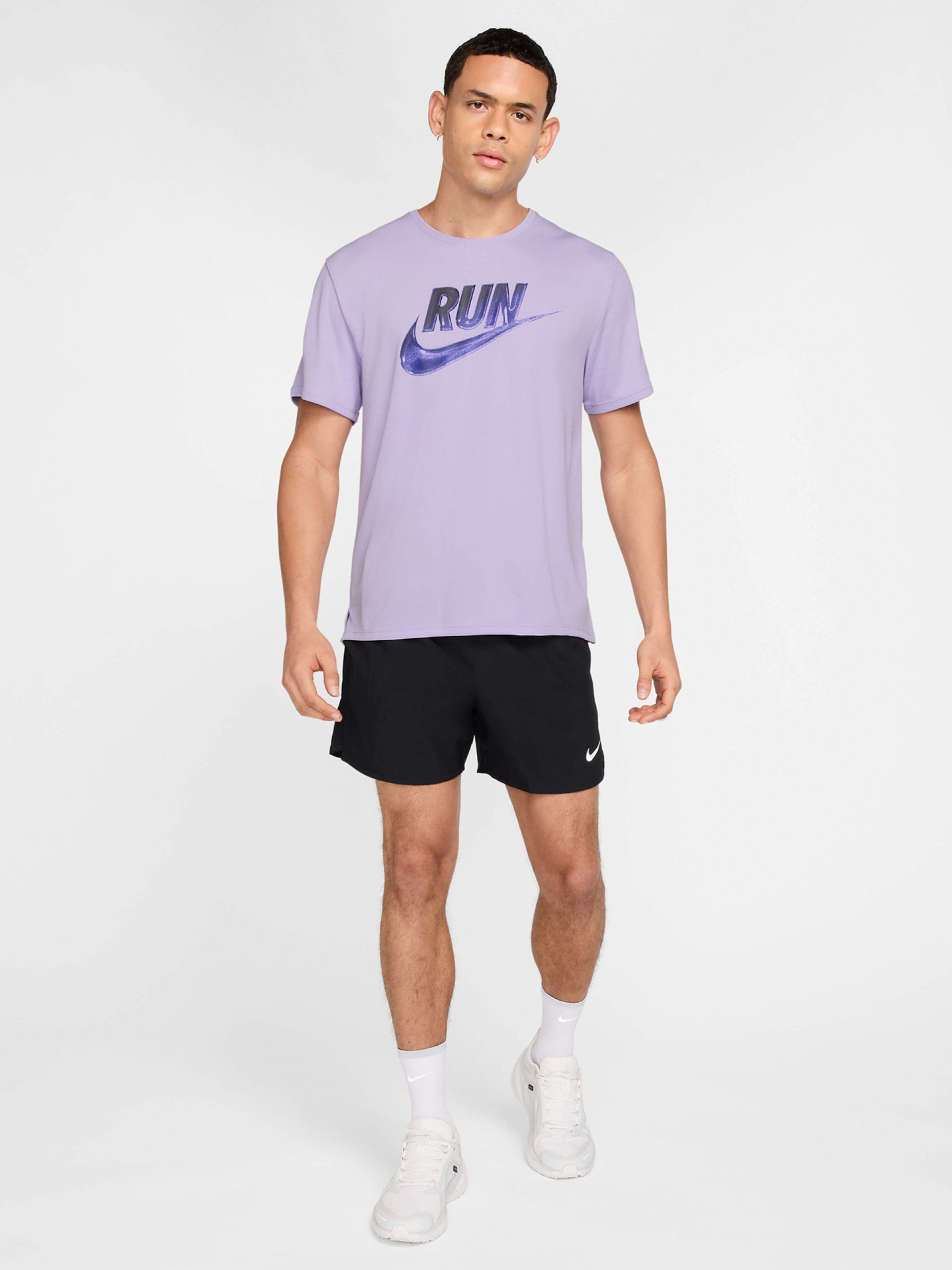 T-shirt de Running Nike Run Energy Miler Dri-FIT Lilás Para Homem