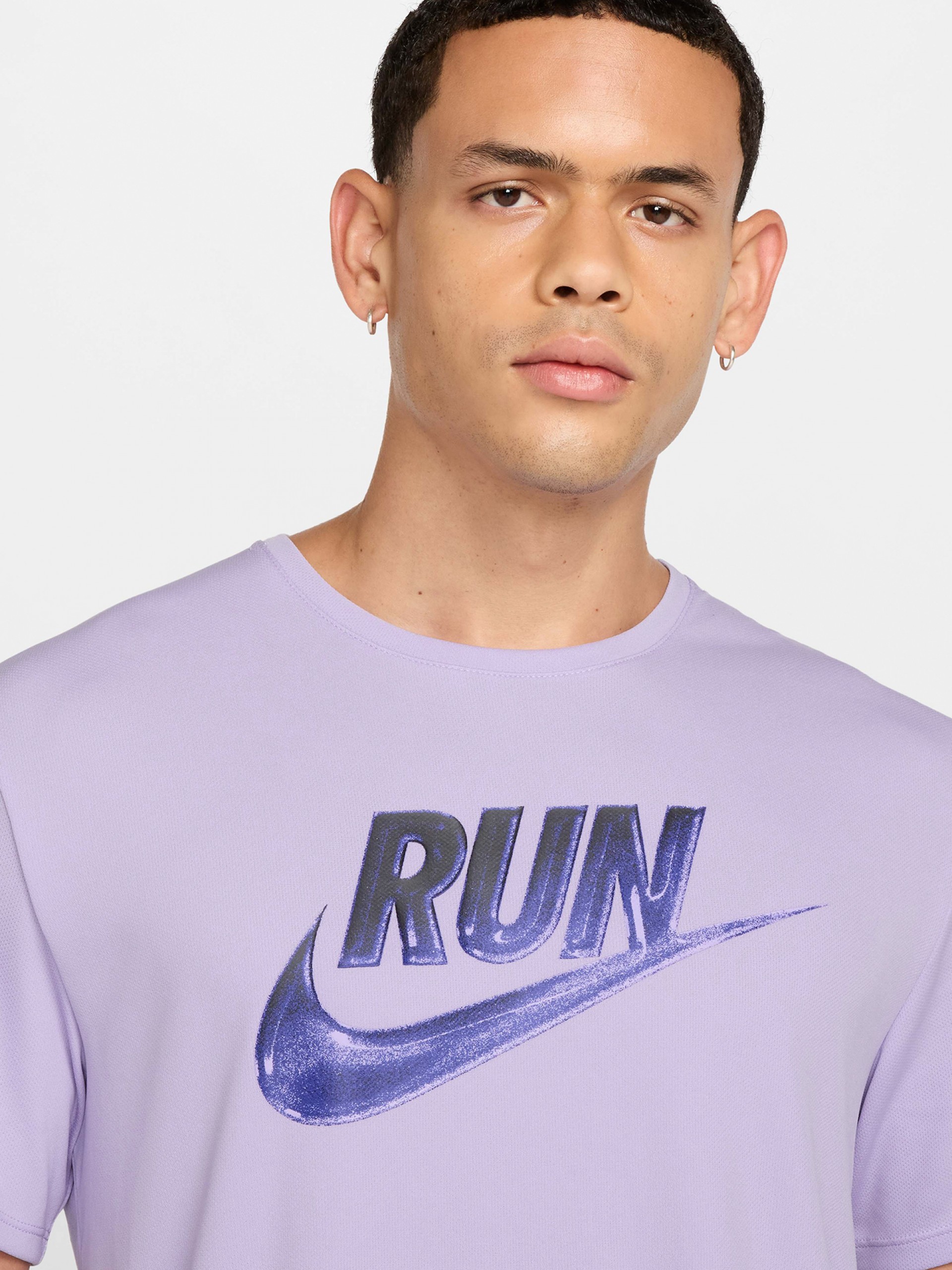 T-shirt de Running Nike Run Energy Miler Dri-FIT Lilás Para Homem