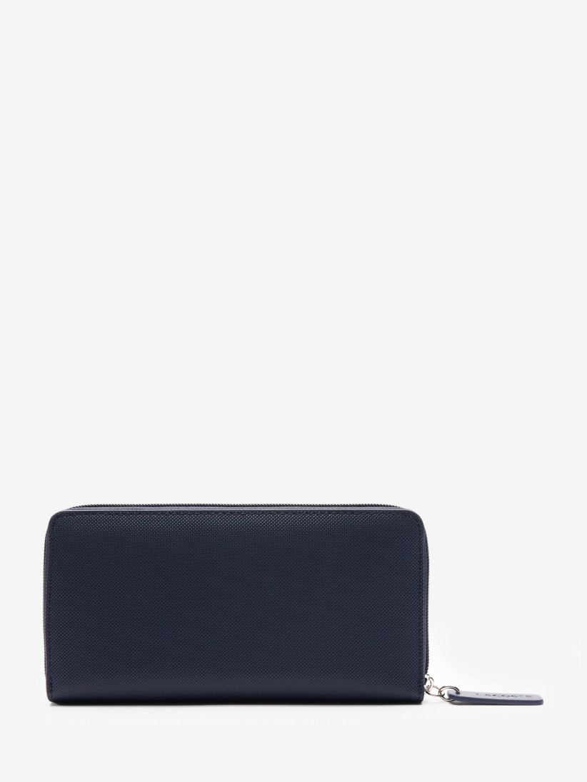 Lacoste Women's Concept Petit Pique 12 Card Zip Blue Wallet