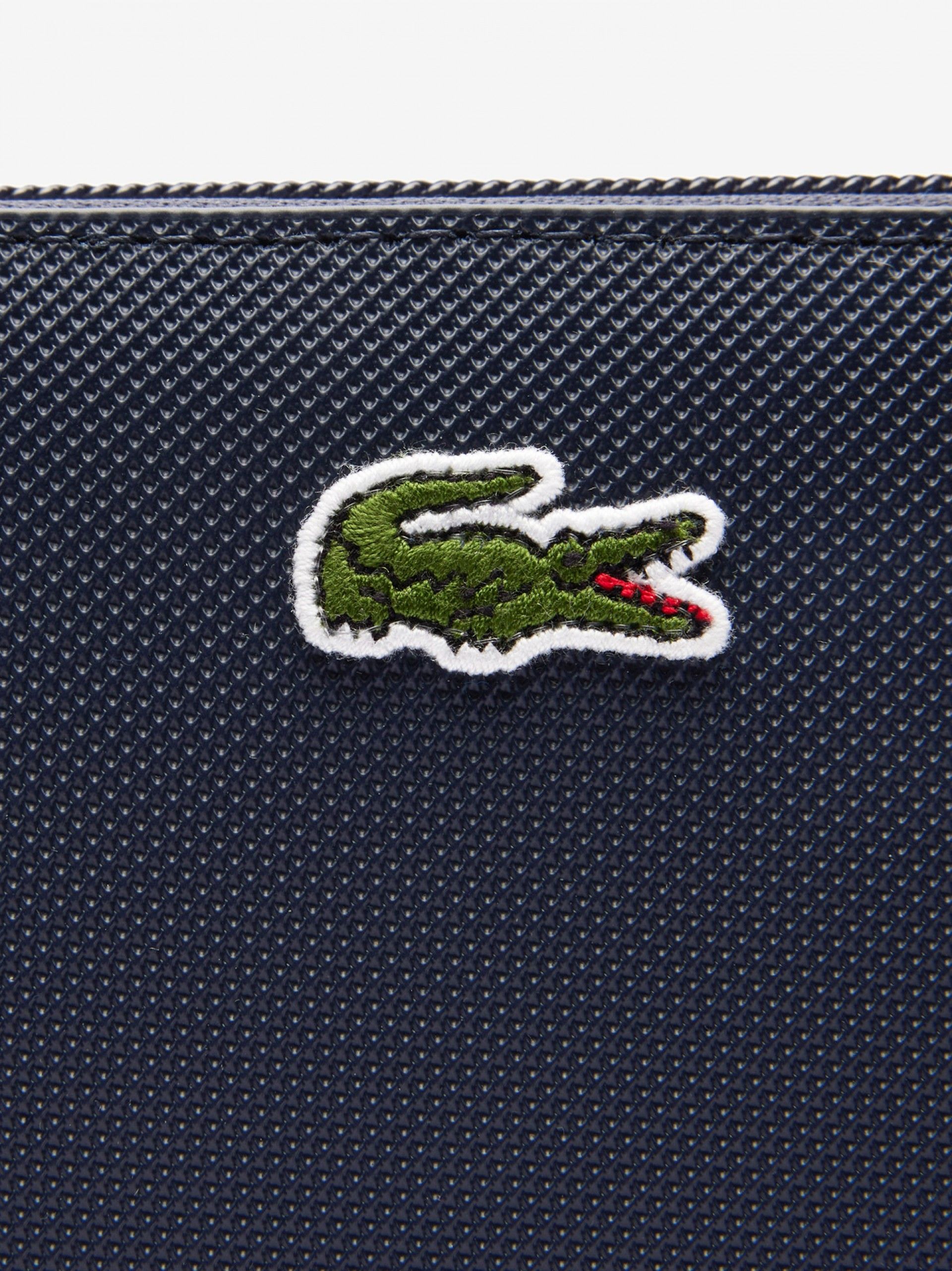 Lacoste Women's Concept Petit Pique 12 Card Zip Blue Wallet