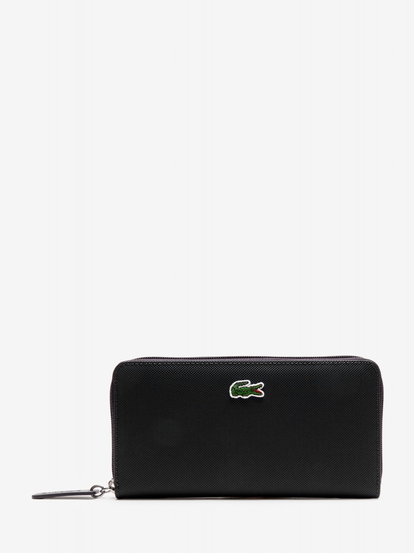 Carteira Lacoste Women's Concept Petit Pique 12 Card Zip Preta