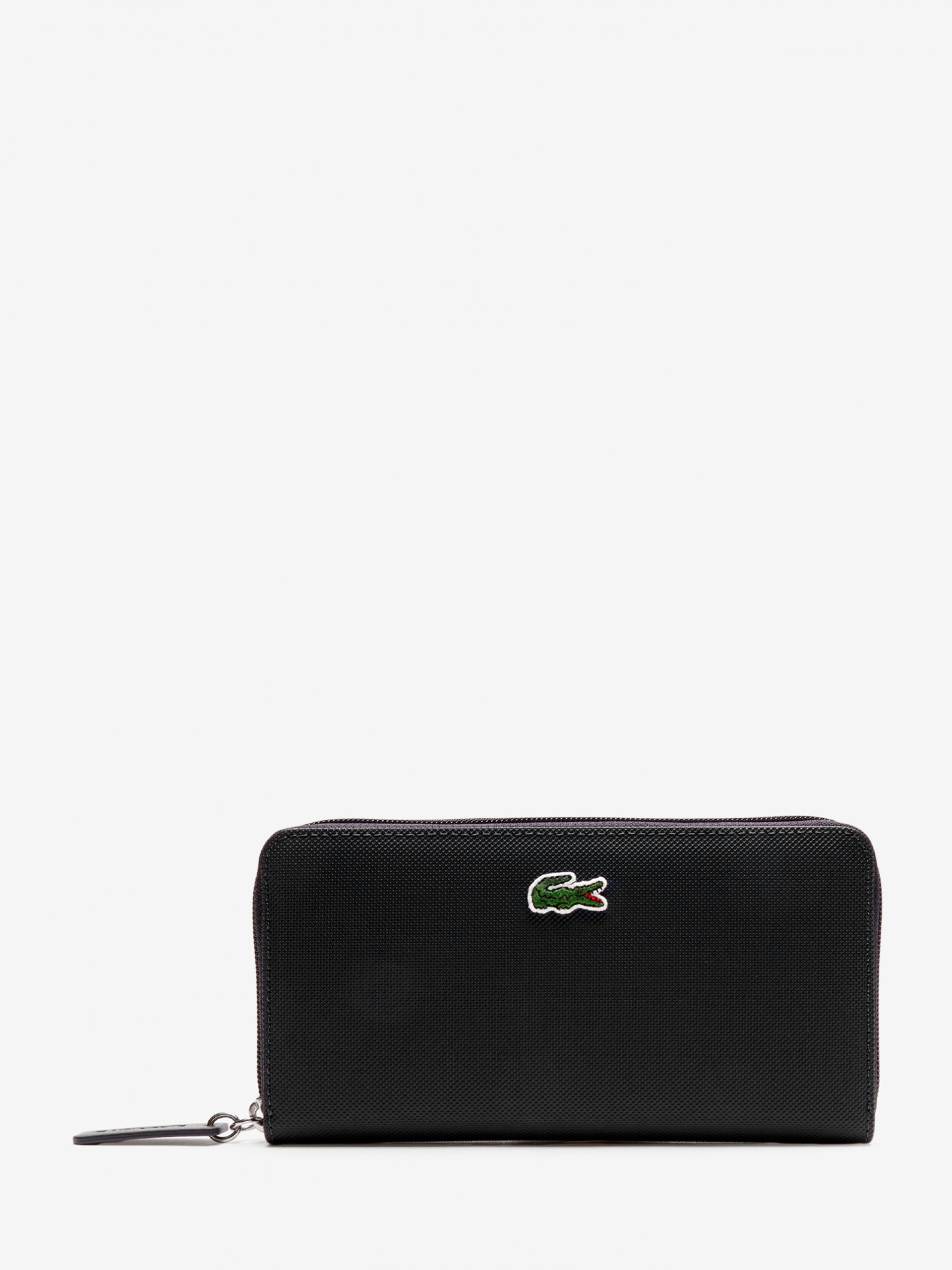 Lacoste Women's Concept Petit Pique 12 Card Zip Black Wallet