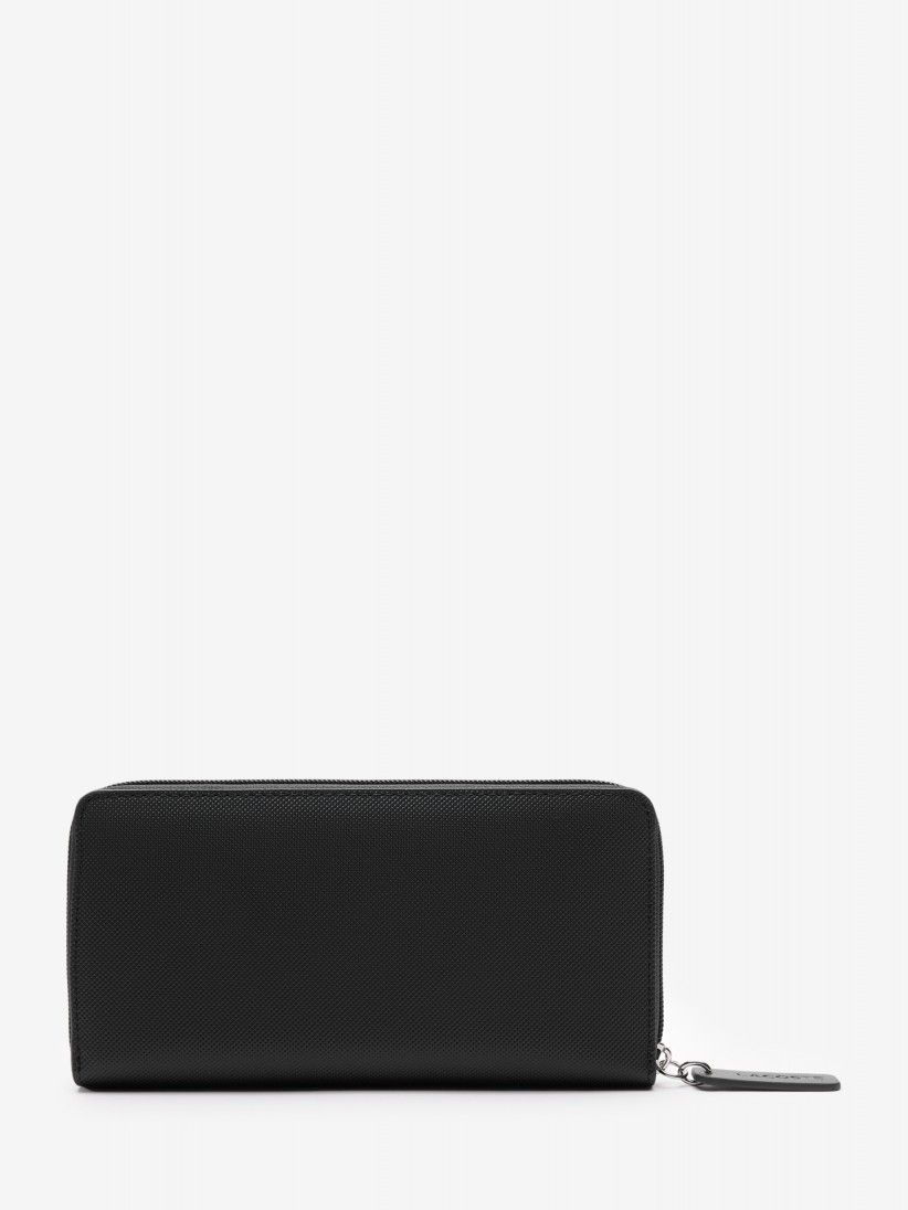 Carteira Lacoste Women's Concept Petit Pique 12 Card Zip Preta