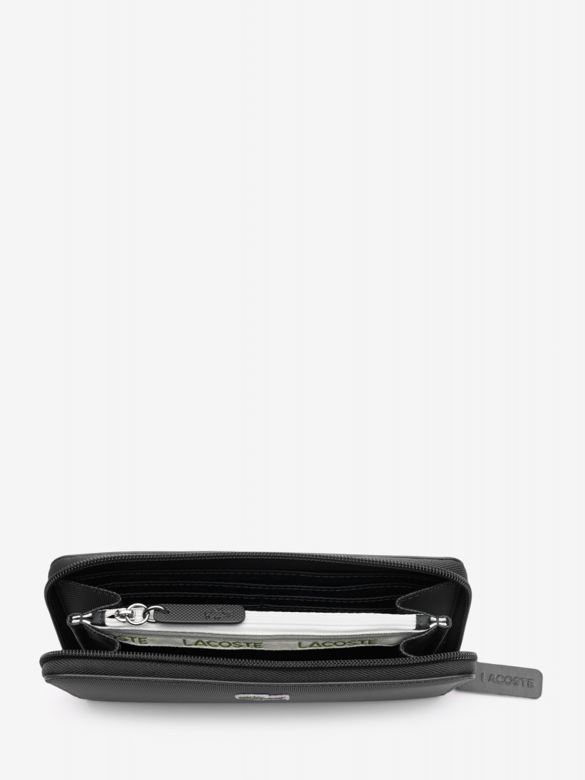 Carteira Lacoste Women's Concept Petit Pique 12 Card Zip Preta