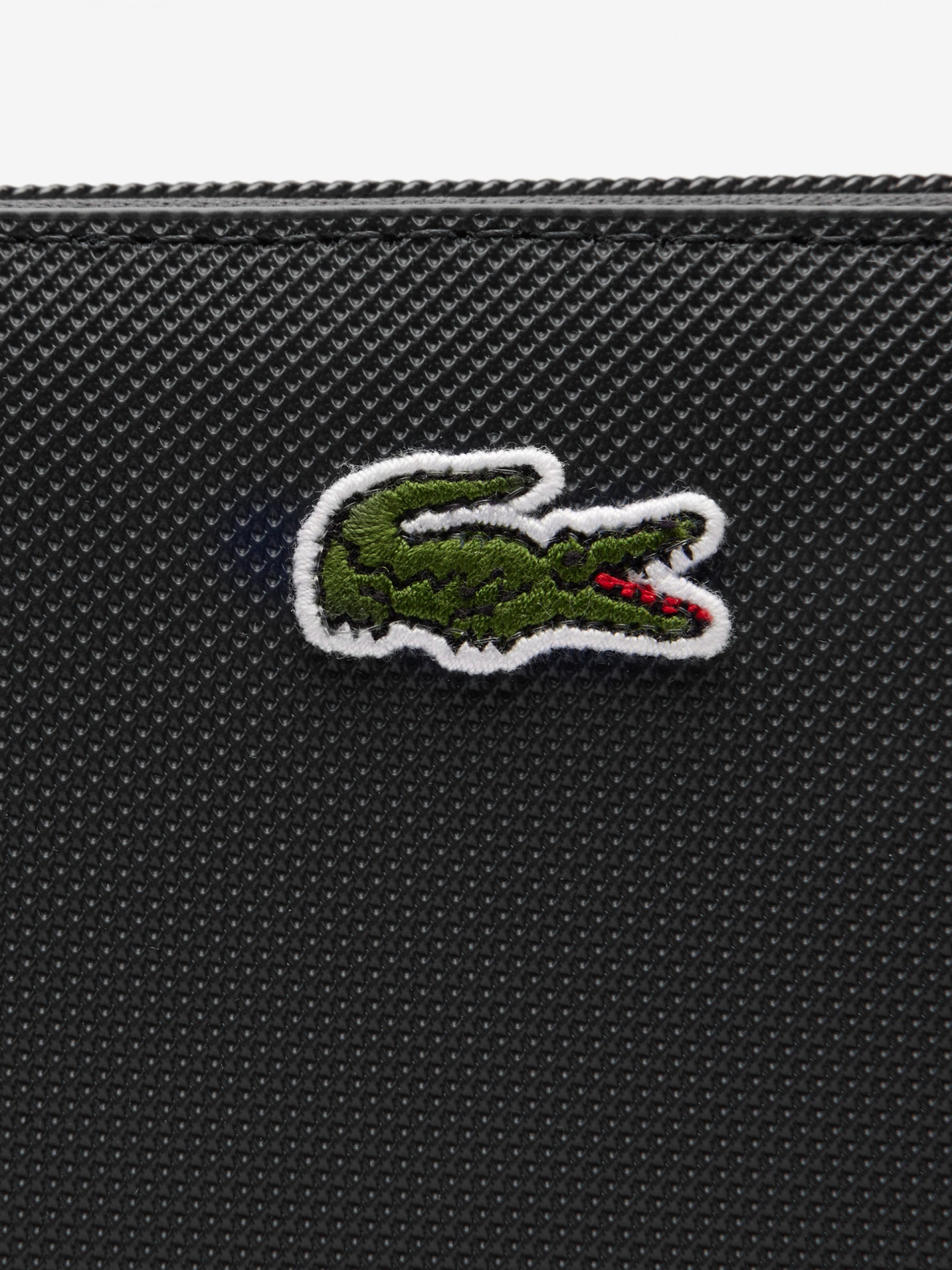 Lacoste Women's Concept Petit Pique 12 Card Zip Black Wallet