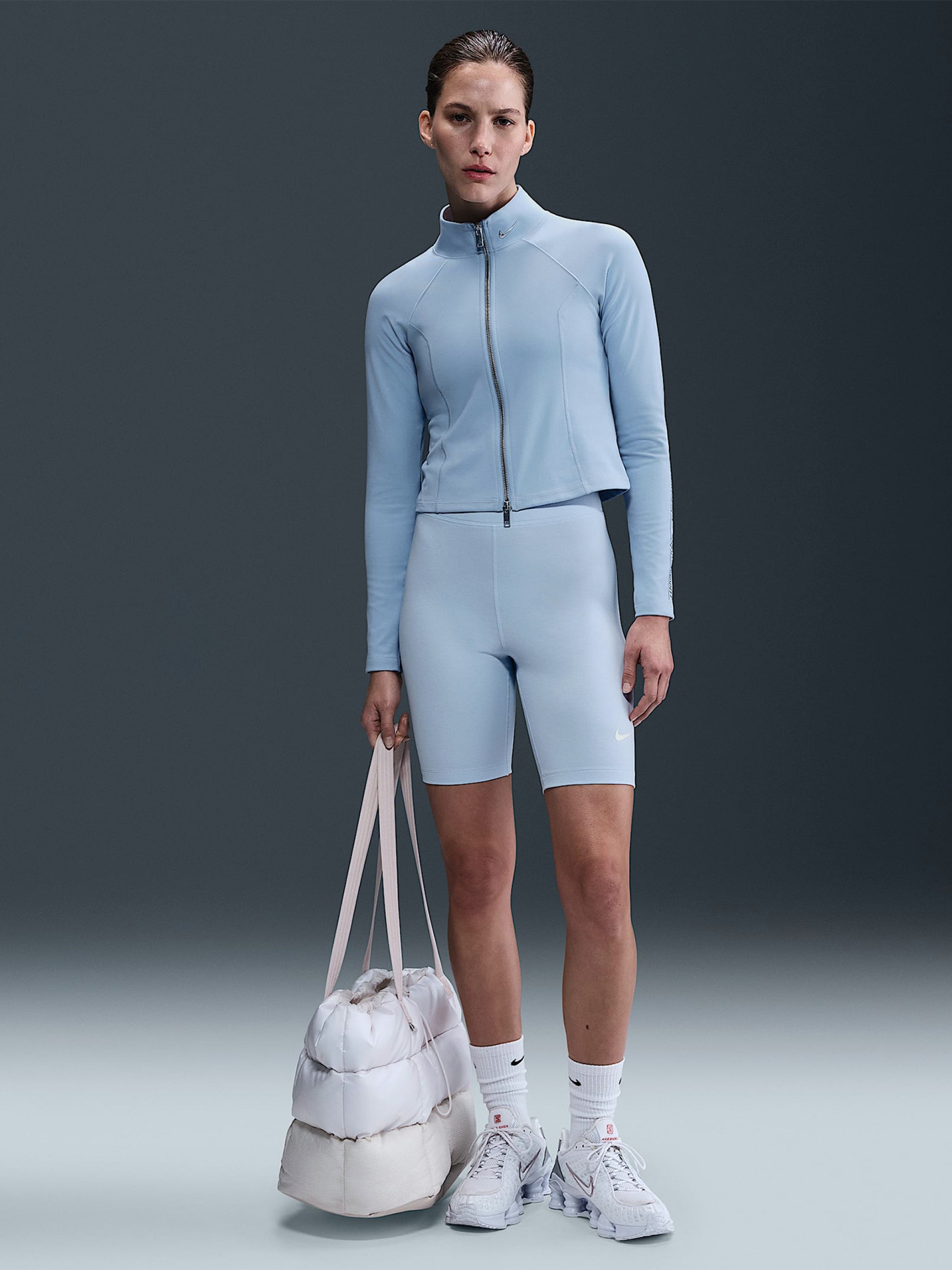 Pantalones Cortos de Ciclismo Nike Sportswear Classic 20cm Azules Para Mujer