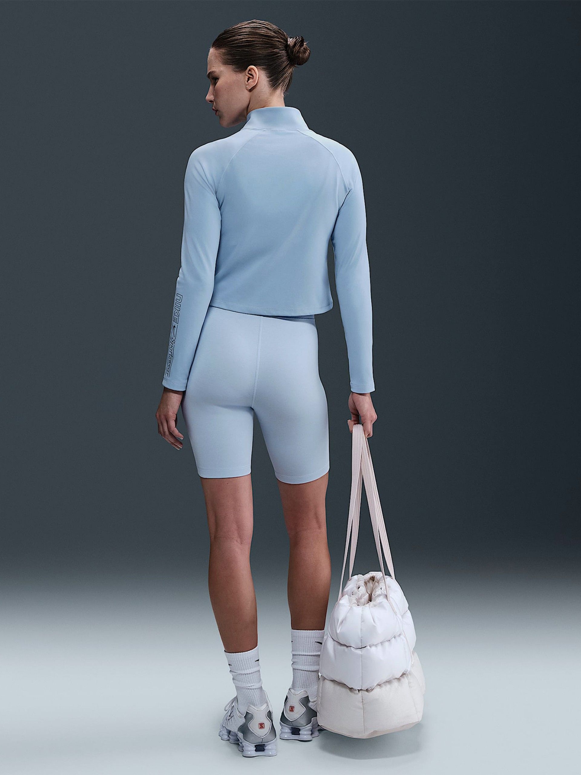 Pantalones Cortos de Ciclismo Nike Sportswear Classic 20cm Azules Para Mujer