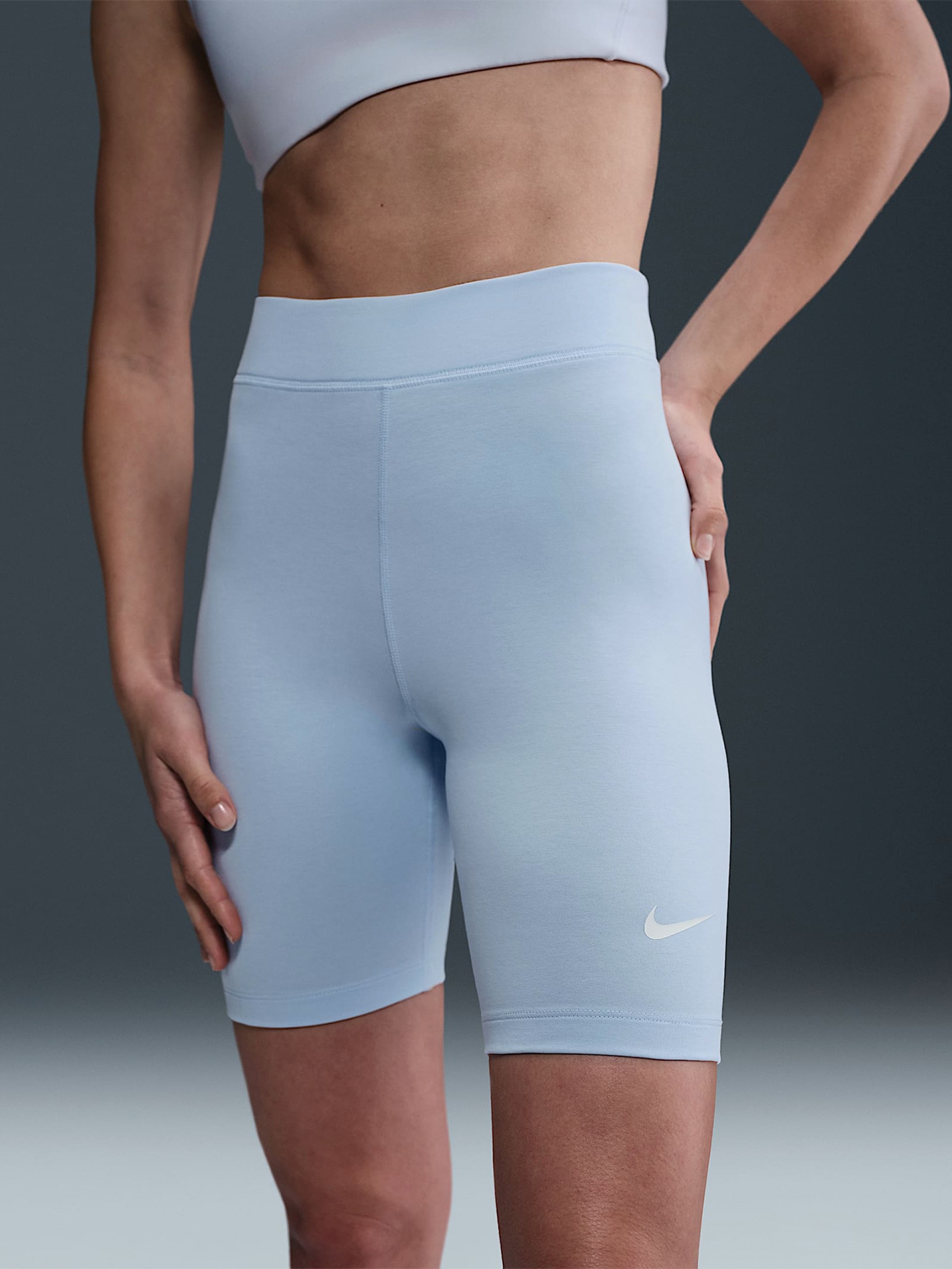 Pantalones Cortos de Ciclismo Nike Sportswear Classic 20cm Azules Para Mujer