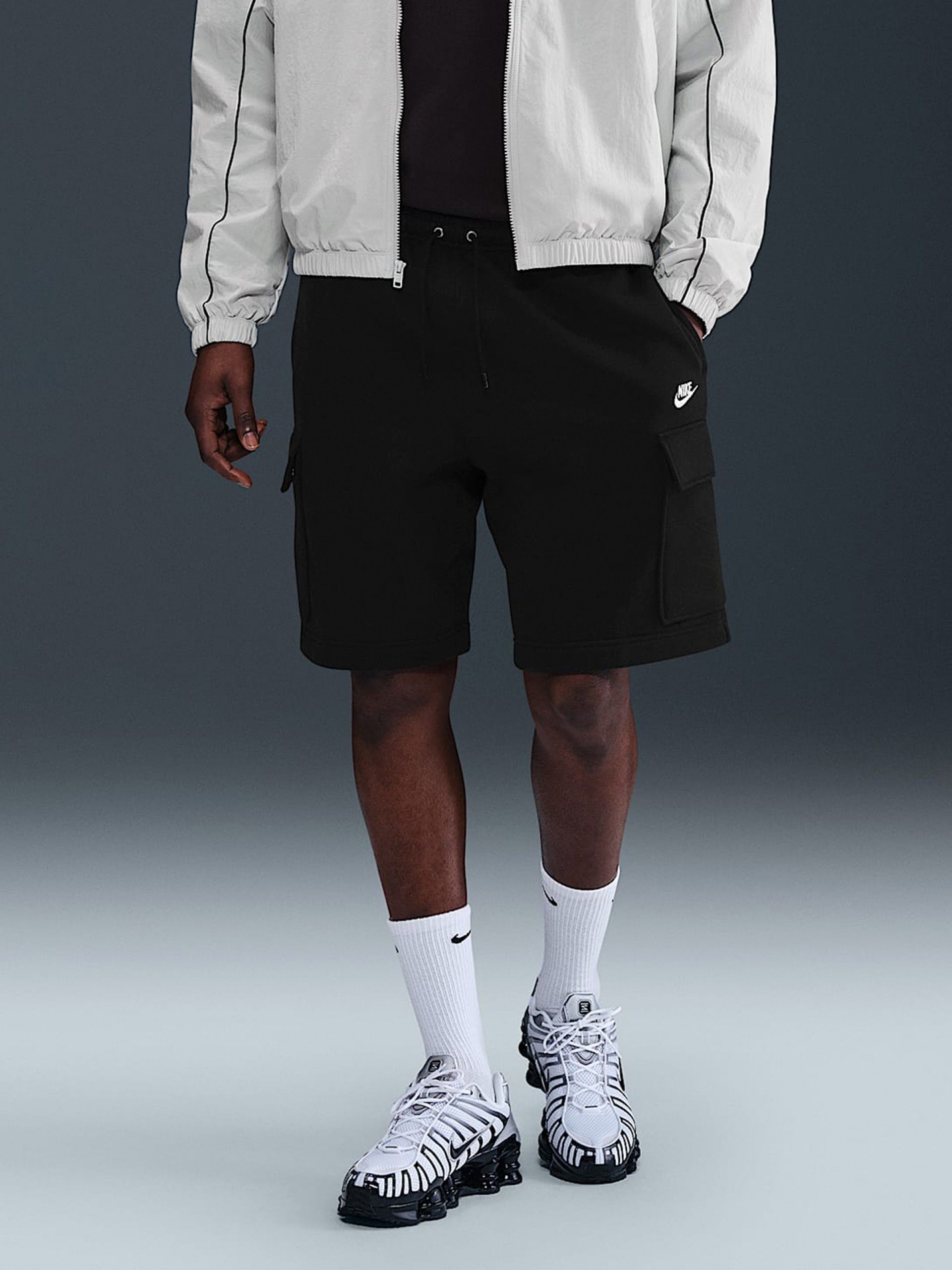 Calções Nike Fleece Cargo Pretos Para Homem