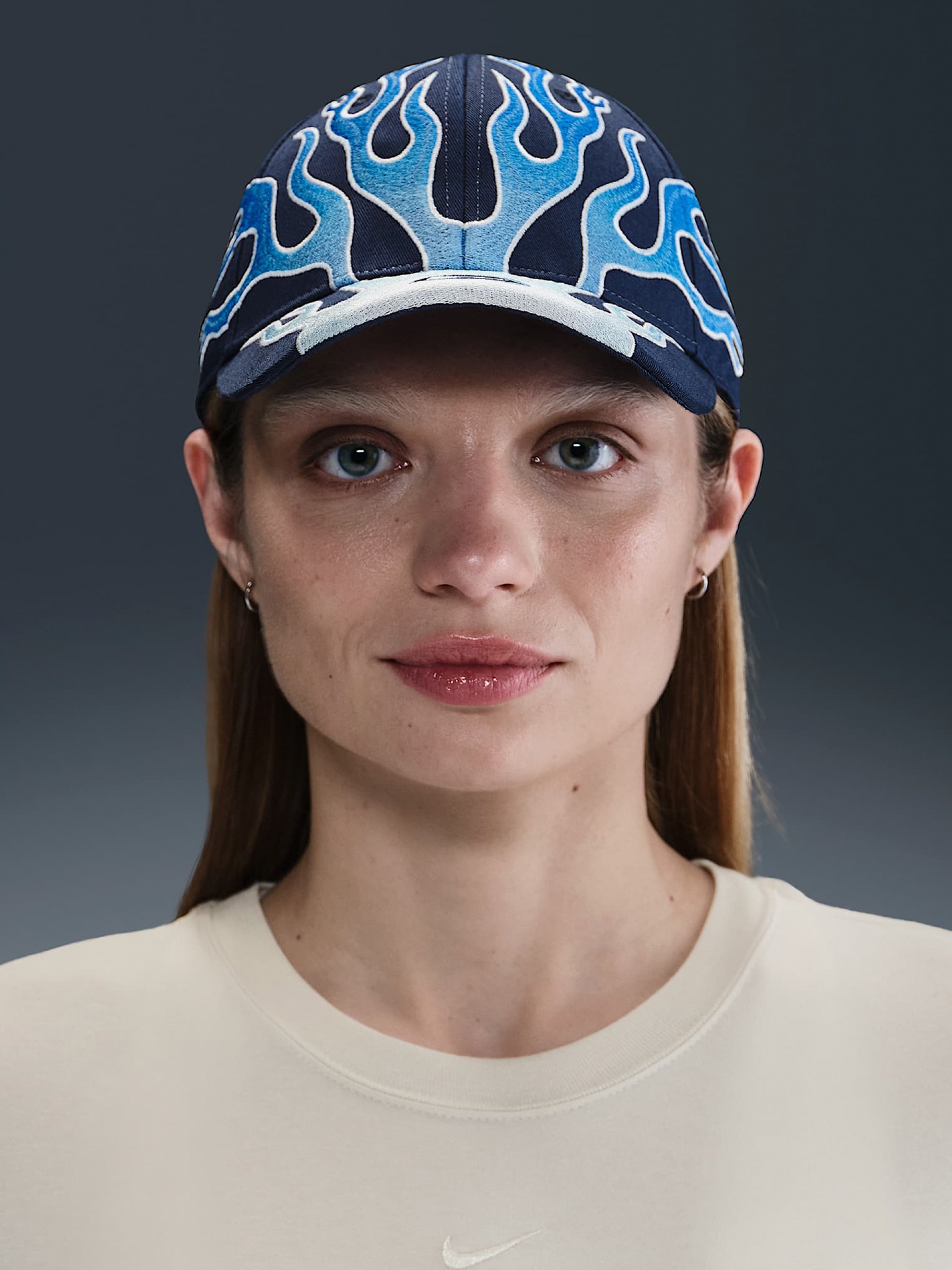 Nike Club OG Flame Embroidered Blue Cap