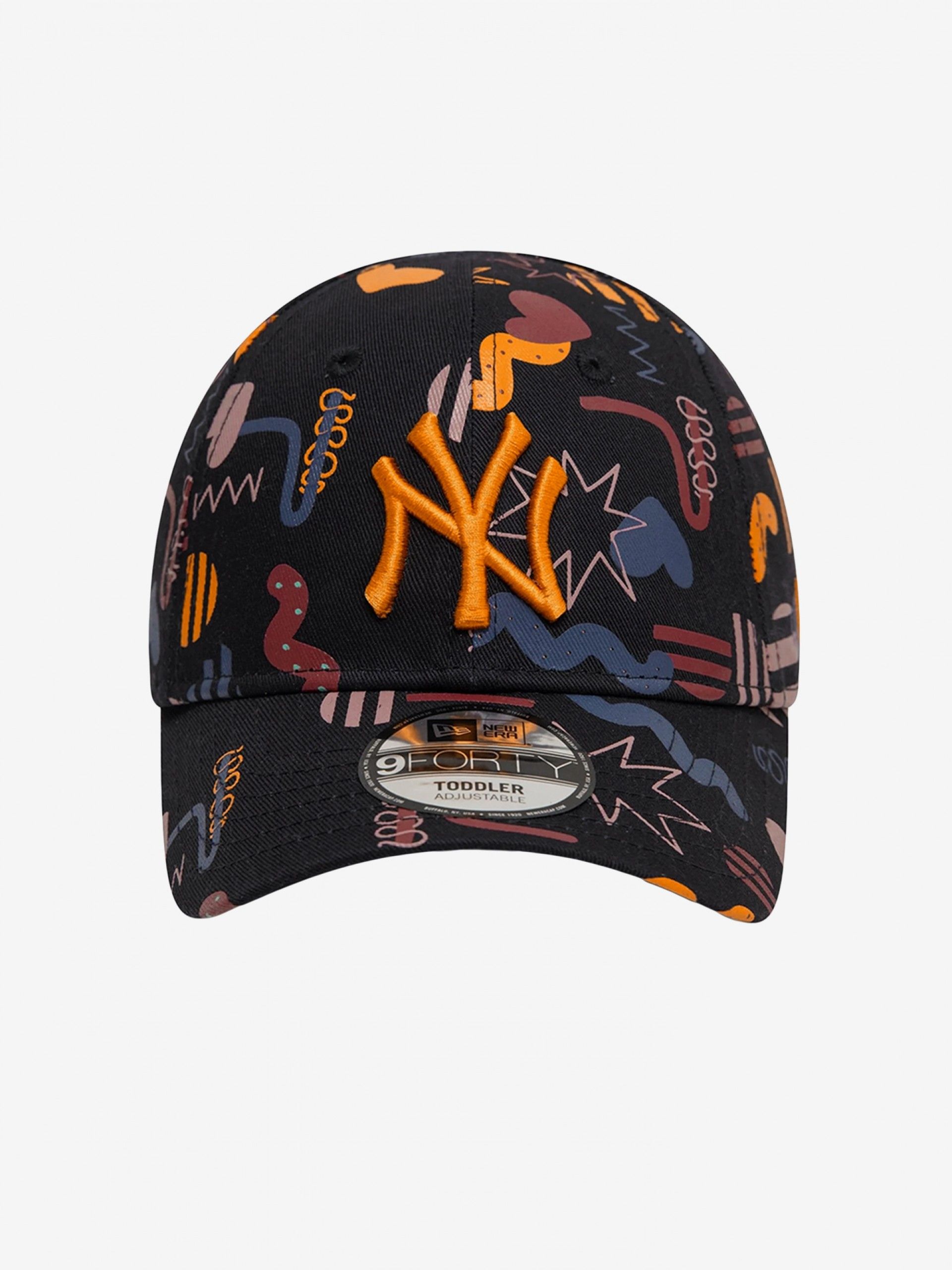 New Era New York Yankees All Over Print 9FORTY Kids Black Printed Cap