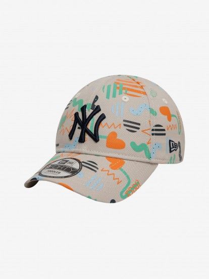 New Era New York Yankees All Over Print 9FORTY Kids Beige Printed Cap