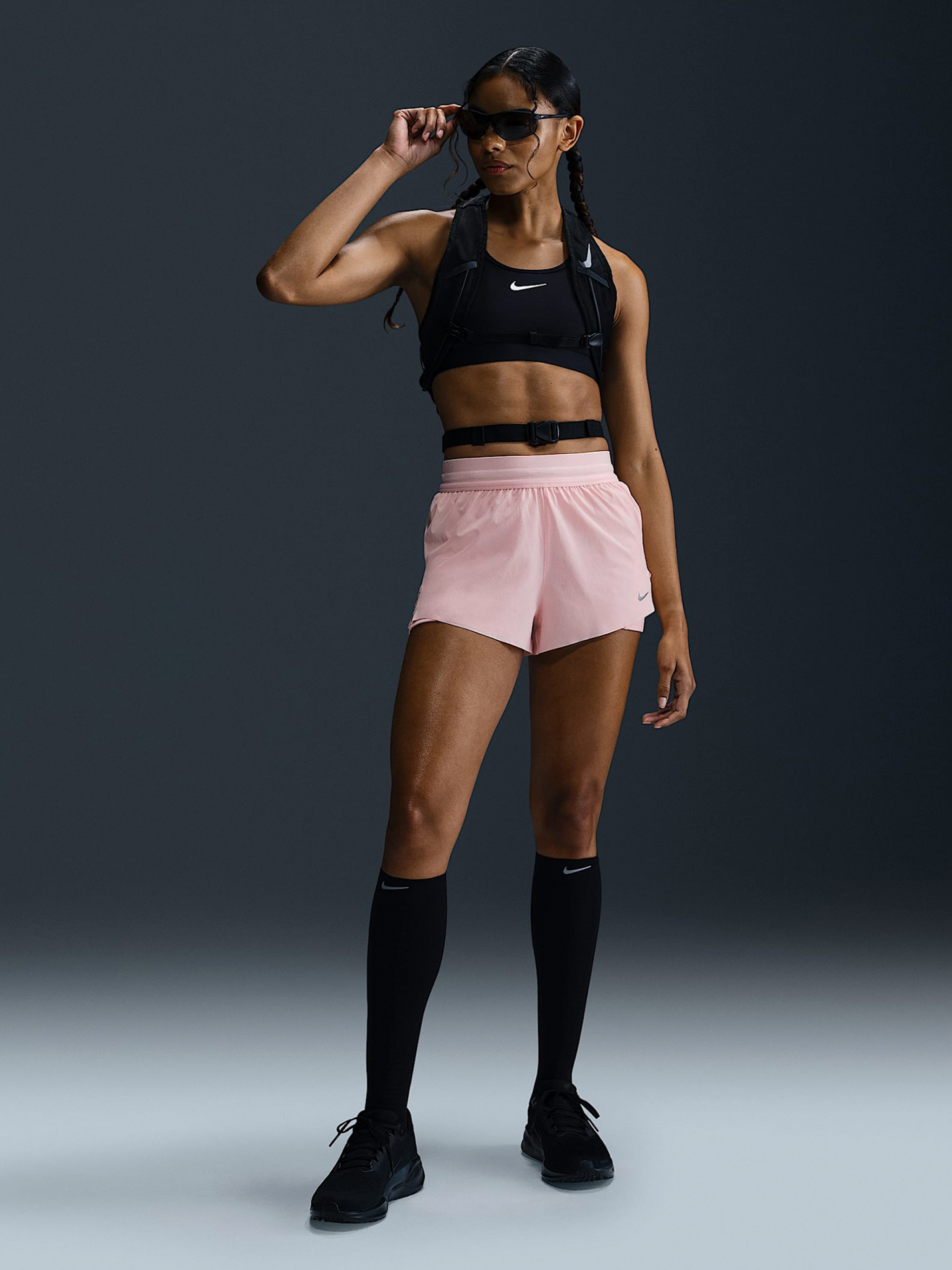 Nike Swift Dri-FIT 10cm Pink 2-in-1 Running Shorts For Women