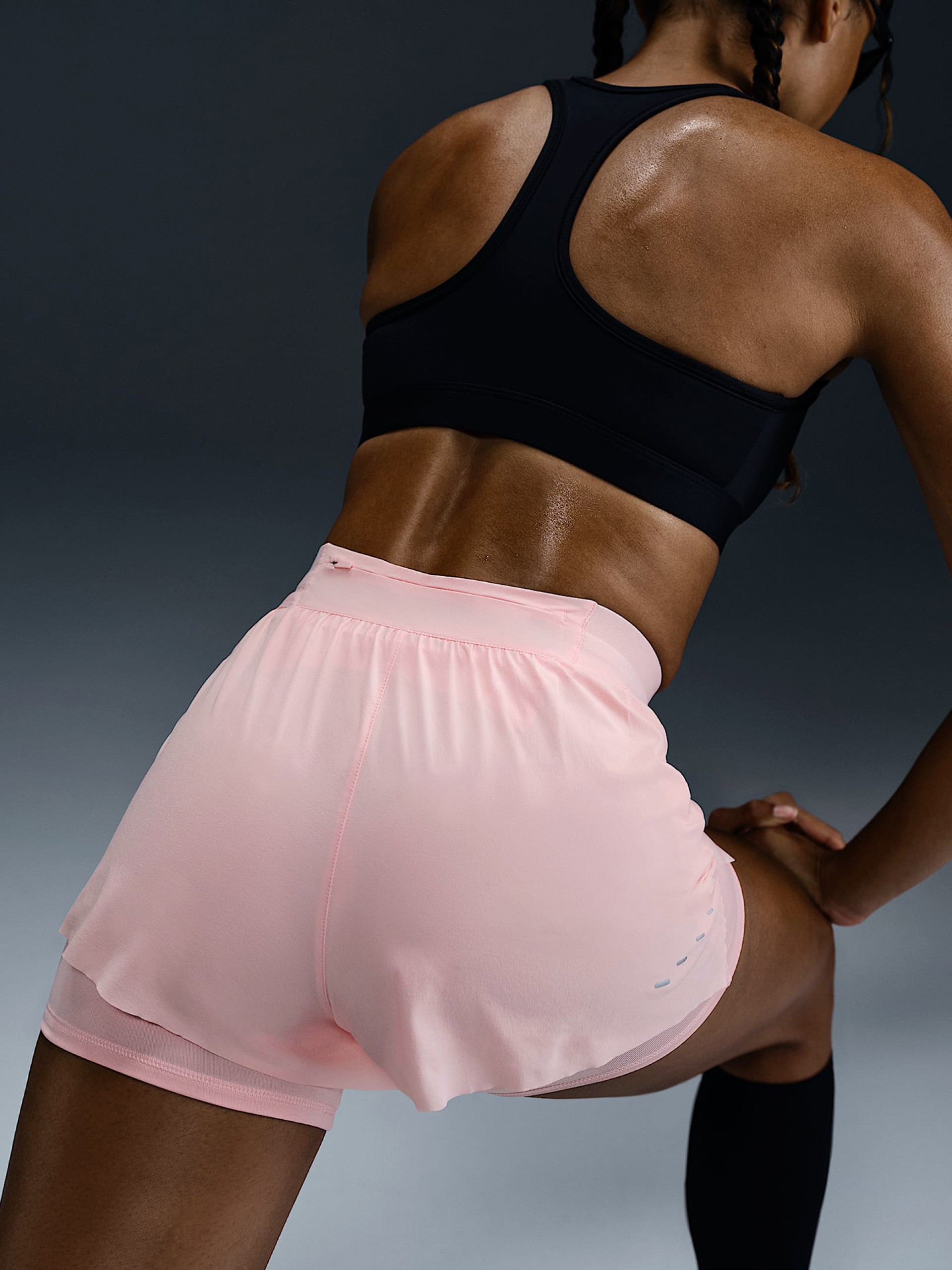 Nike Swift Dri-FIT 10cm Pink 2-in-1 Running Shorts For Women