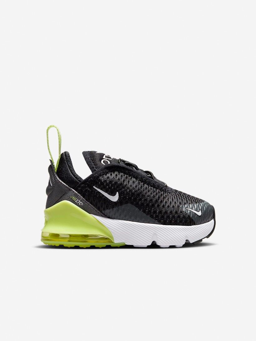 Sapatilhas Nike Air Max 270 Pretas e Verdes Para Beb