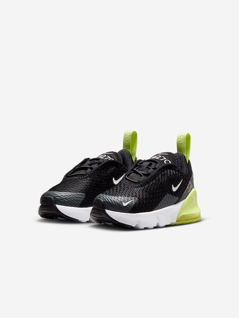 Sapatilhas Nike Air Max 270 Pretas e Verdes Para Beb