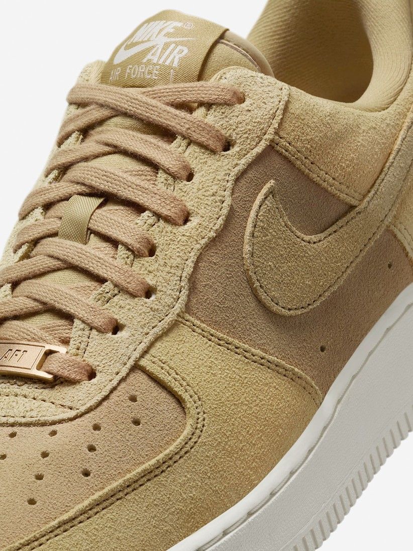 Nike Air Force 1 07 Yellow Suede Sneakers For Women