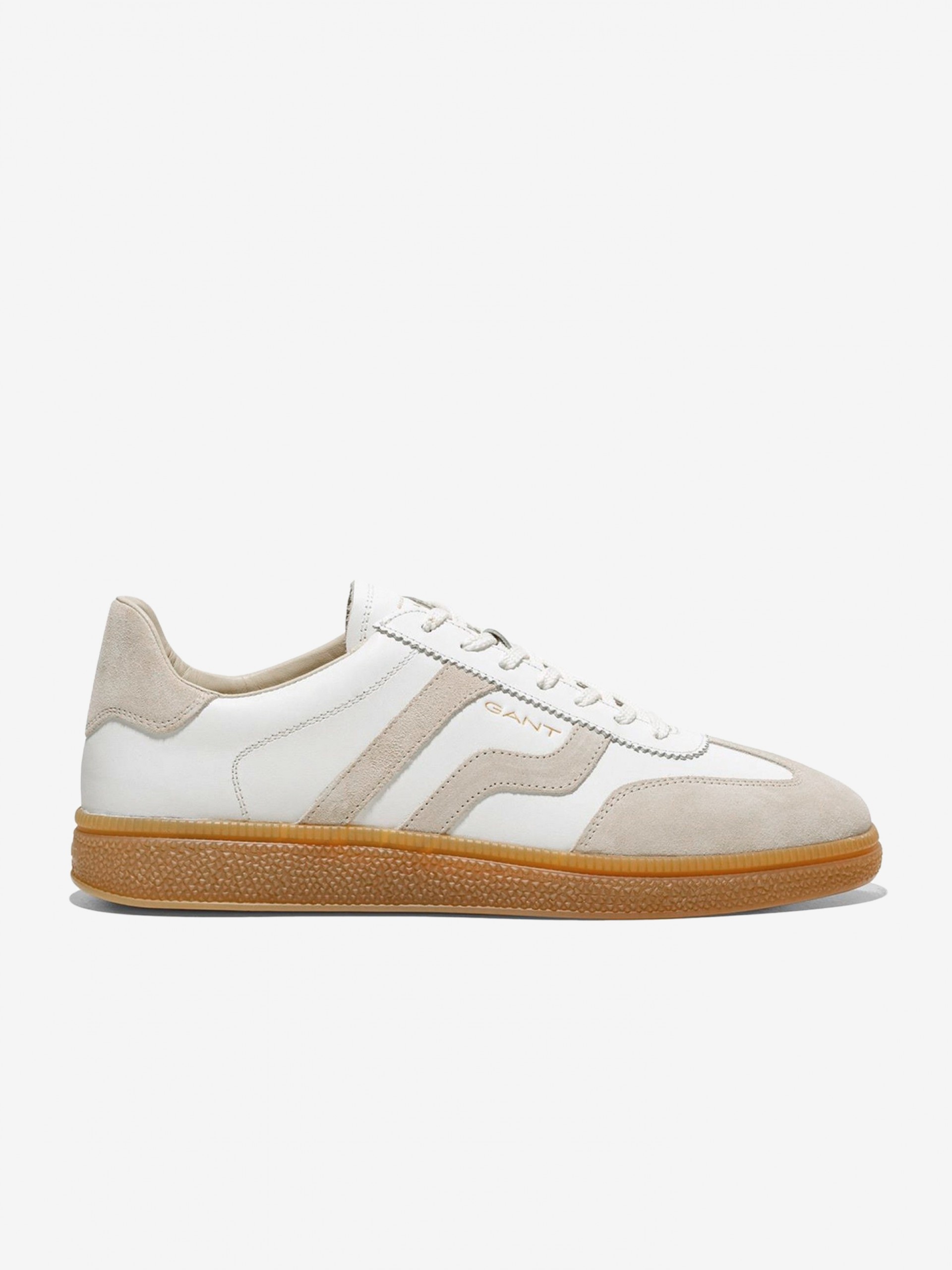 Gant Cuzmo White and Beige Leather and Suede Sneakers