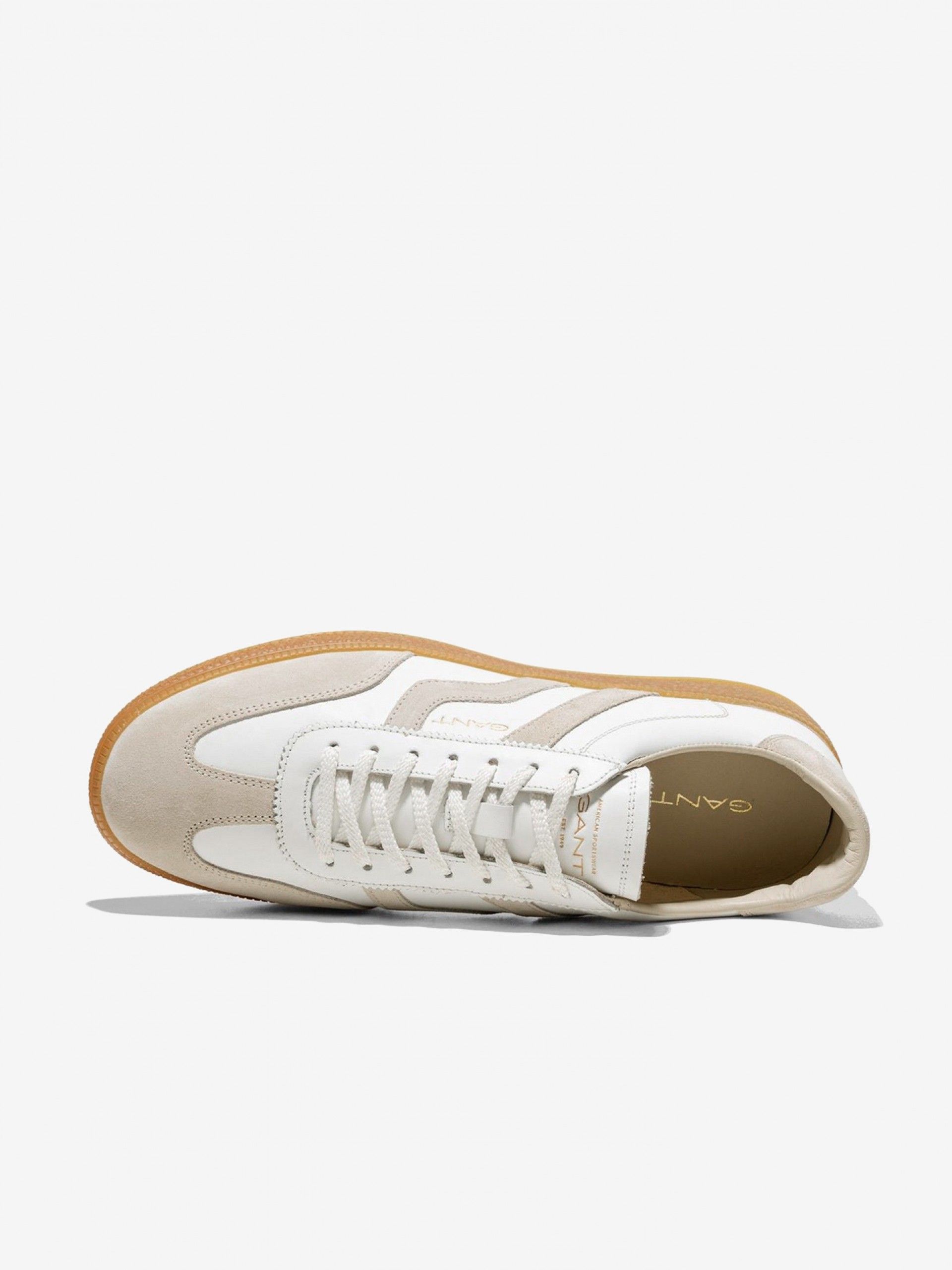 Gant Cuzmo White and Beige Leather and Suede Sneakers