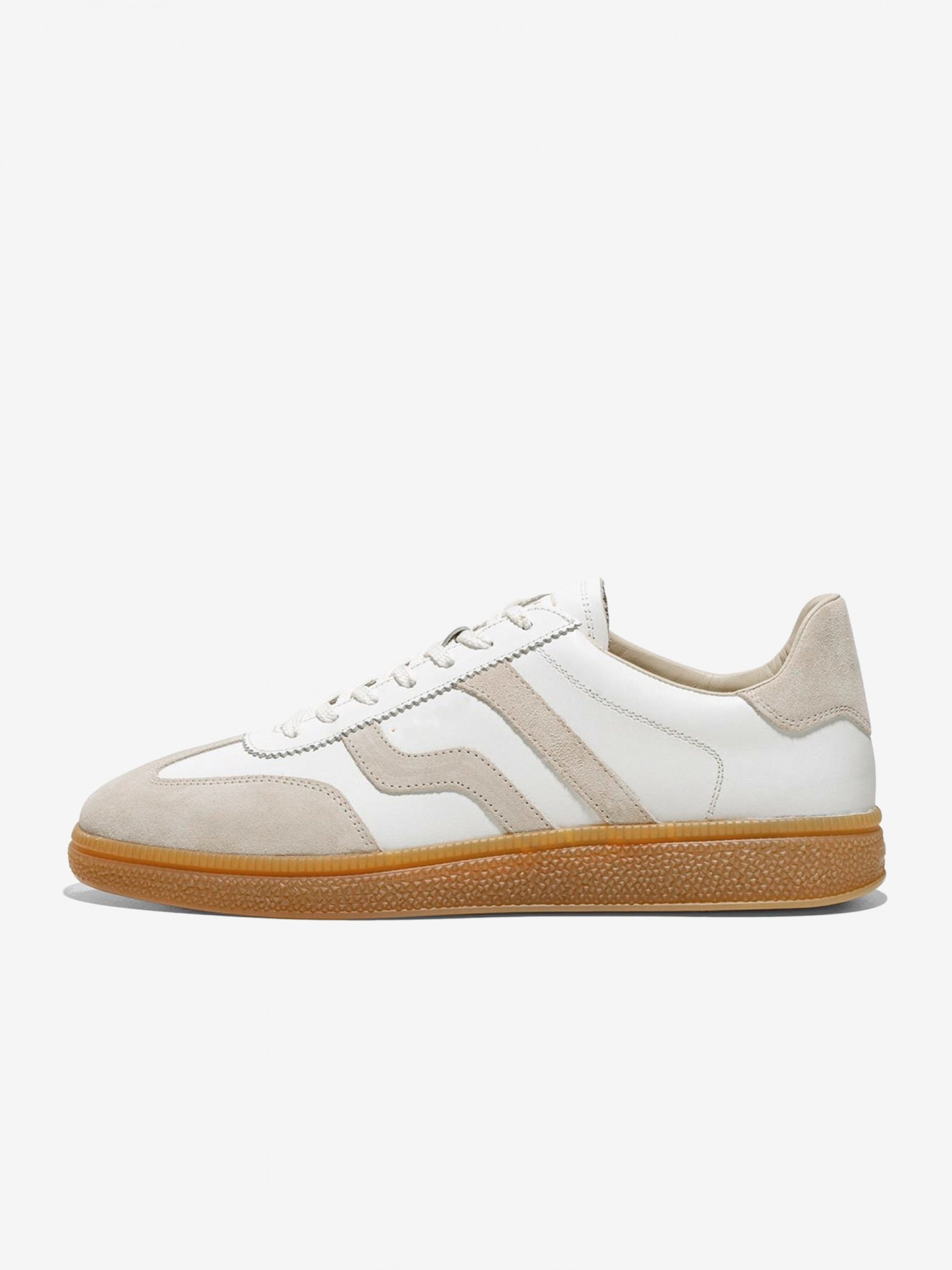 Gant Cuzmo White and Beige Leather and Suede Sneakers