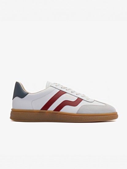 Gant Cuzmo White and Red Leather and Suede Sneakers