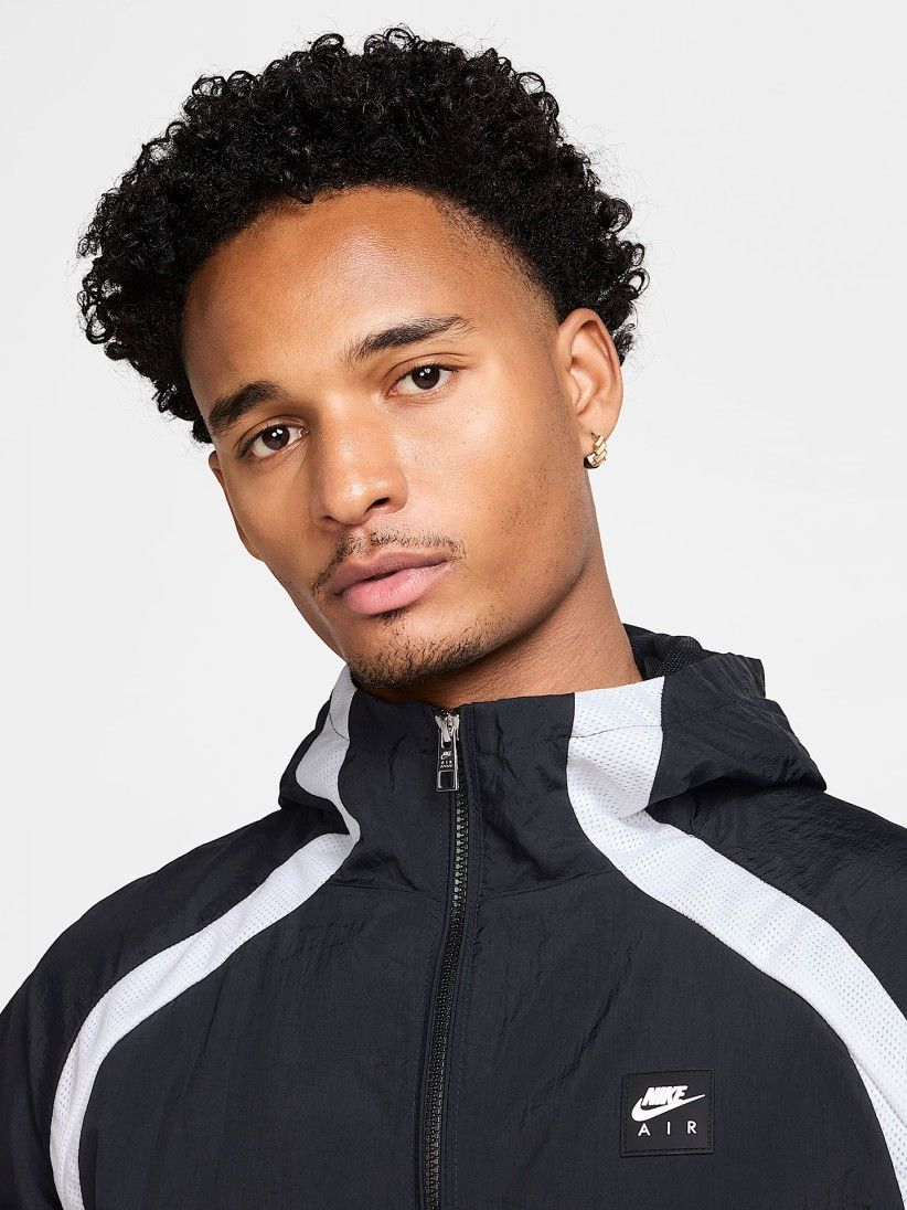 Nike Air Woven Black and White Hooded Jacket For Men