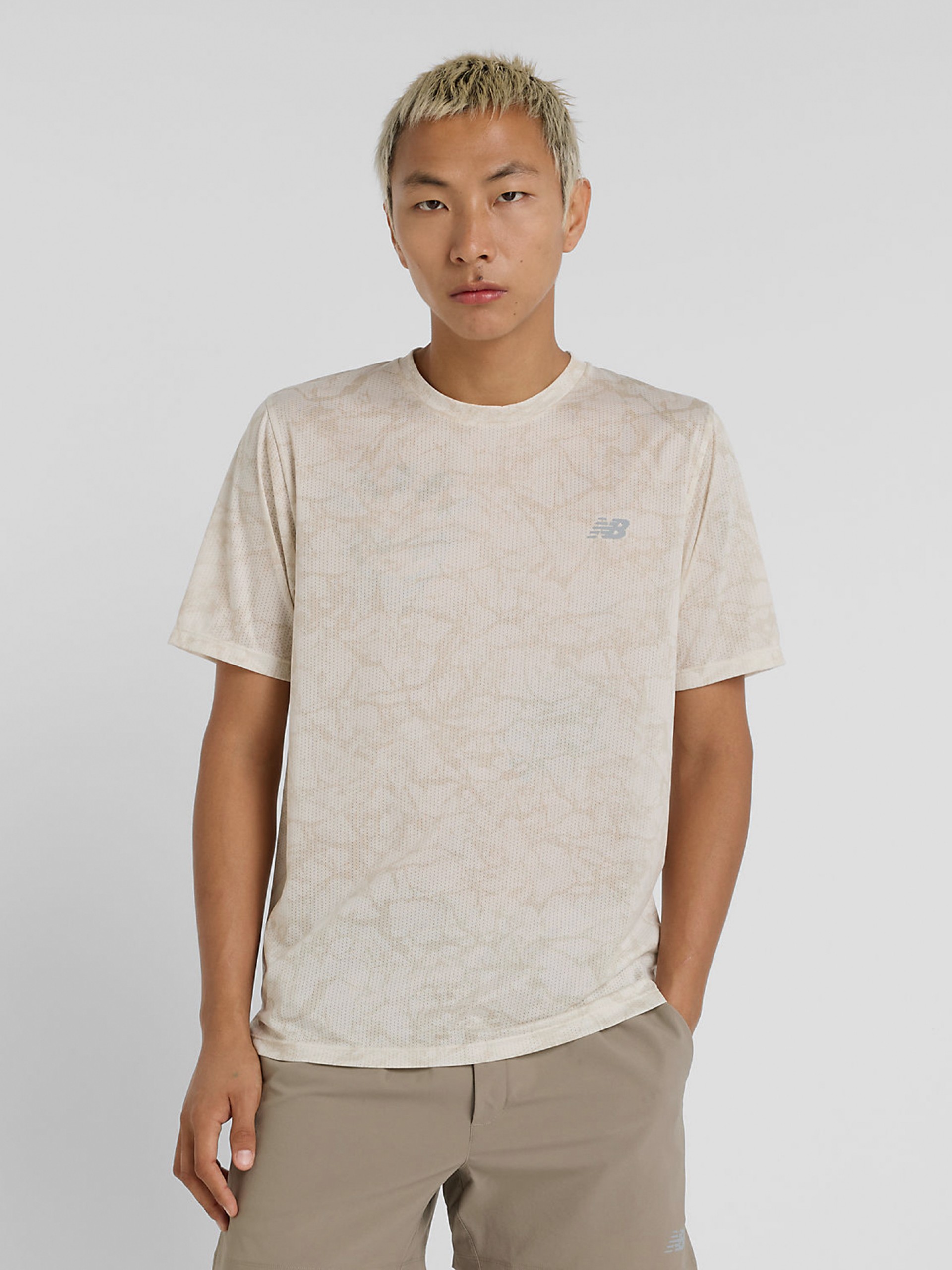 T-shirt New Balance Athletics Printed Bege