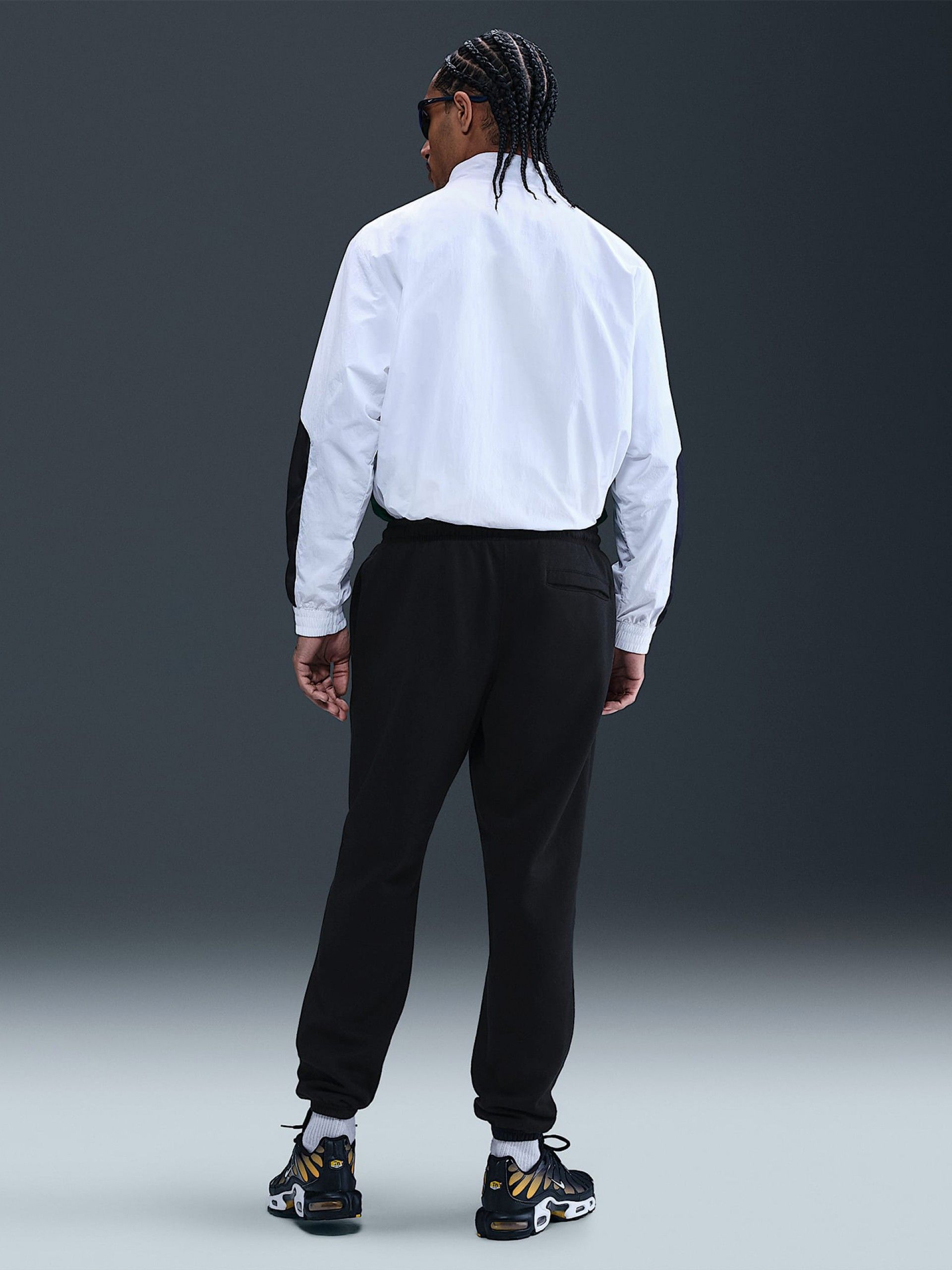 Nike Club Cuffed Brushed Fleece Black Trousers For Men