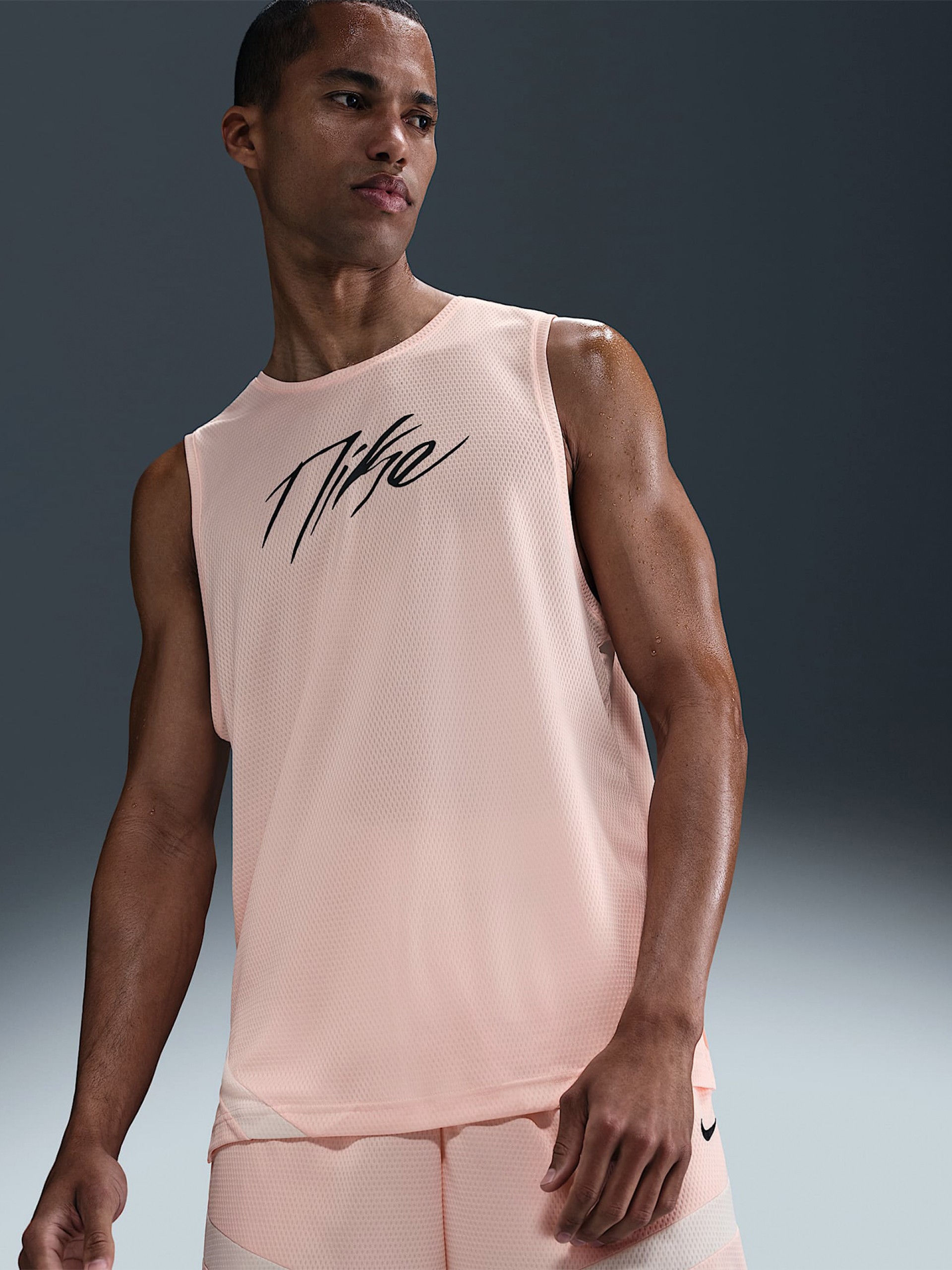 Camisola de Alças de Basquetebol Nike Icon Dri-FIT Rosa Para Homem