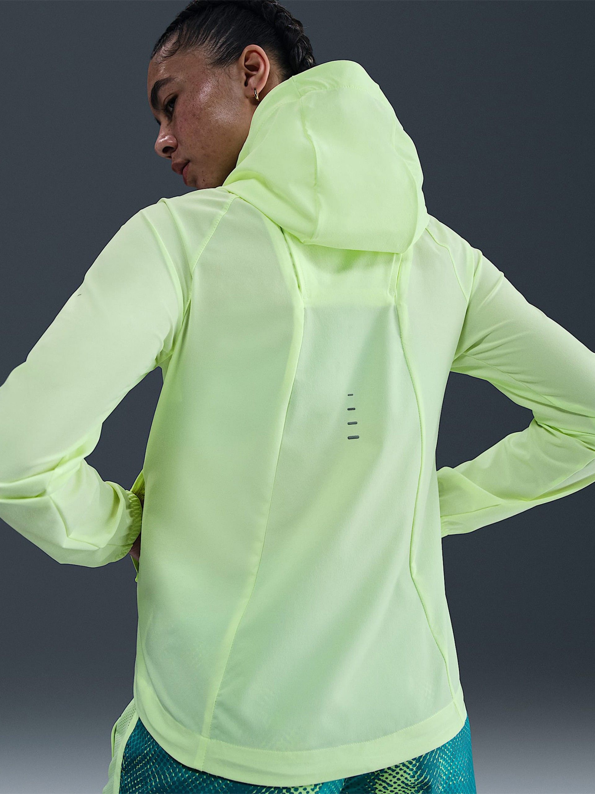 Casaco com Capuz de Running Nike Repel Swift Verde Para Mulher